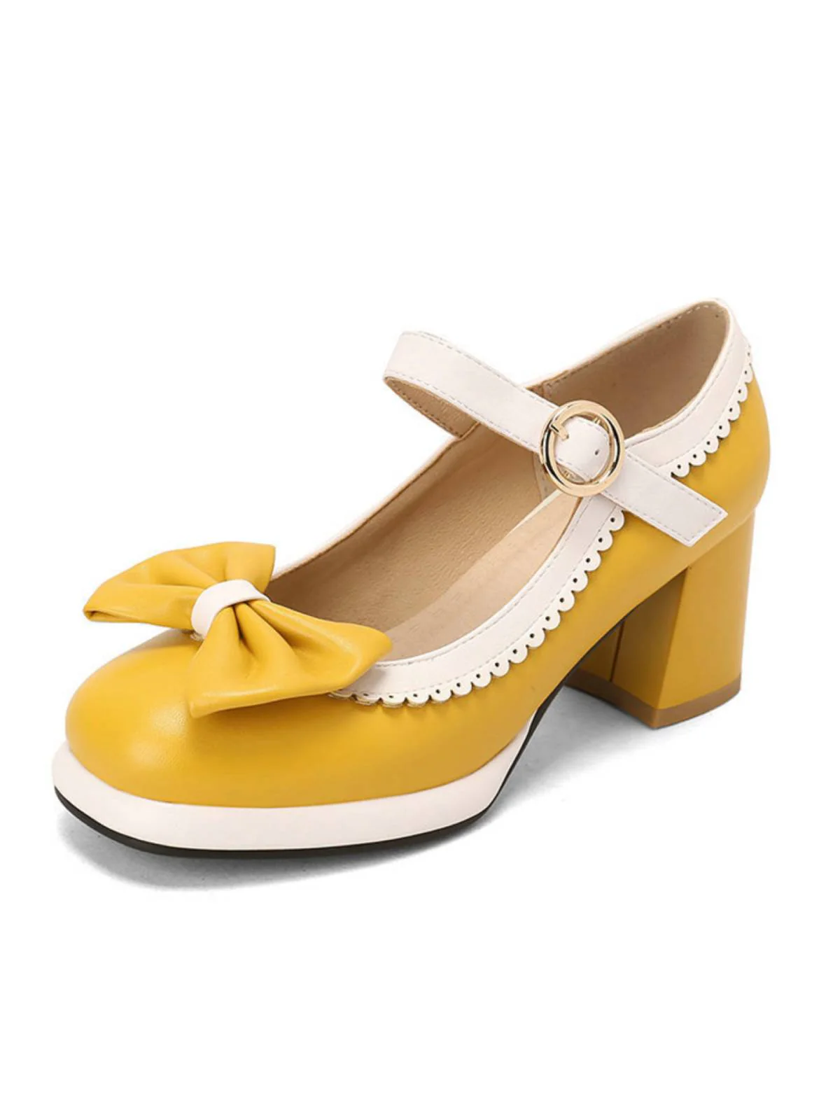 BOWKNOT CHUNKY HEELS MARY JANE SCHUHE - Image 5