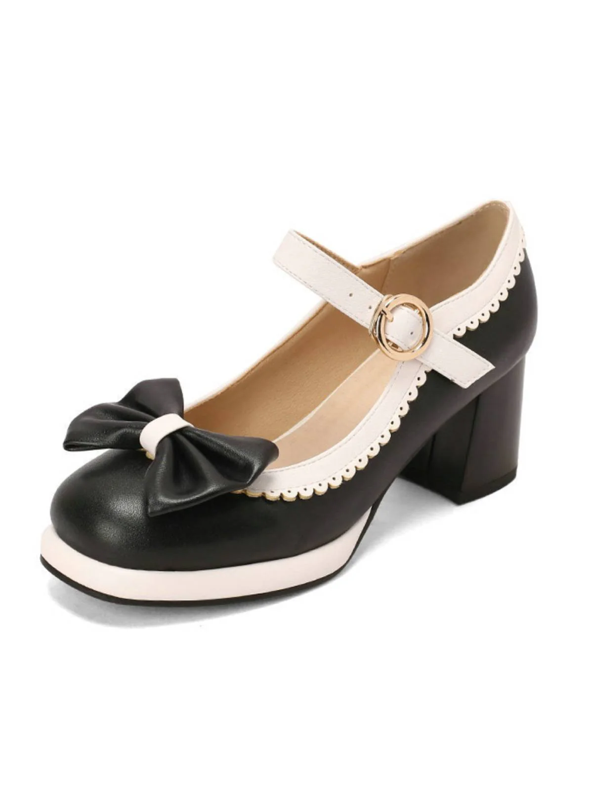 BOWKNOT CHUNKY HEELS MARY JANE SCHUHE - Image 7