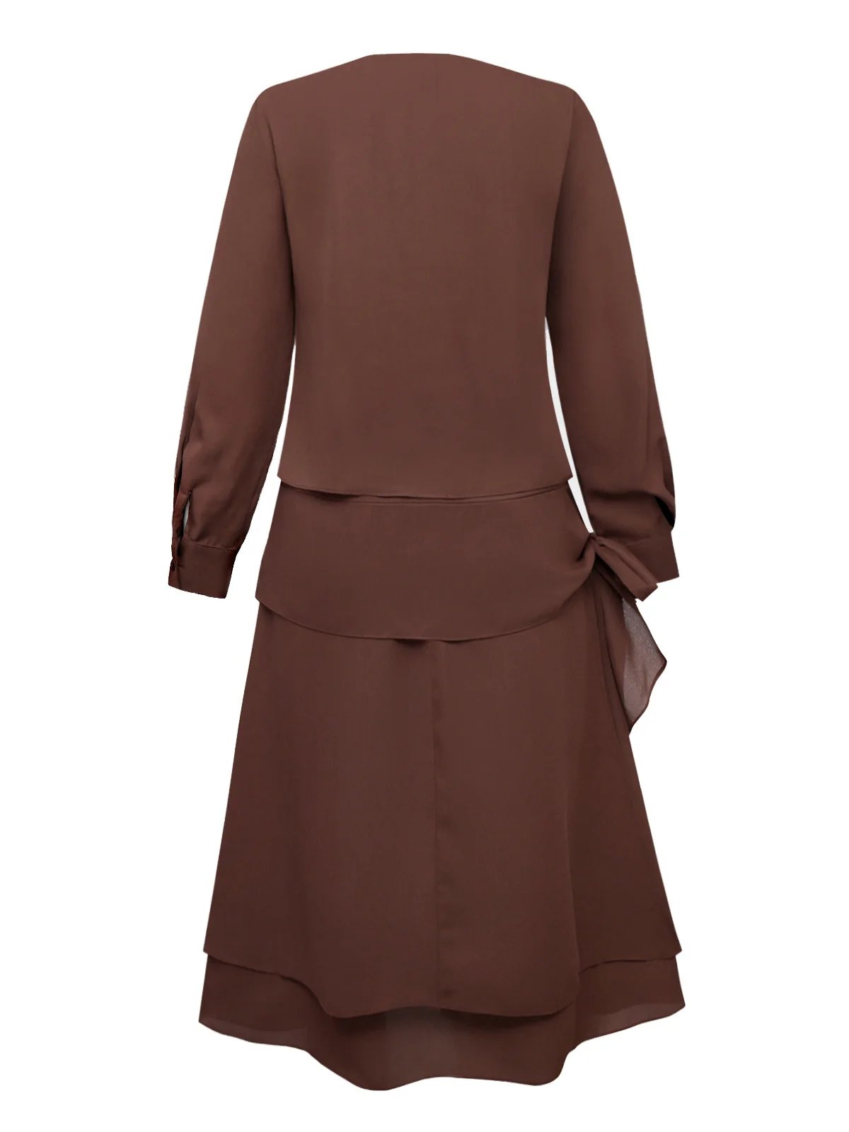 Braun 1920er Bogen Schleife Gürtel Taille Kleid - Image 5