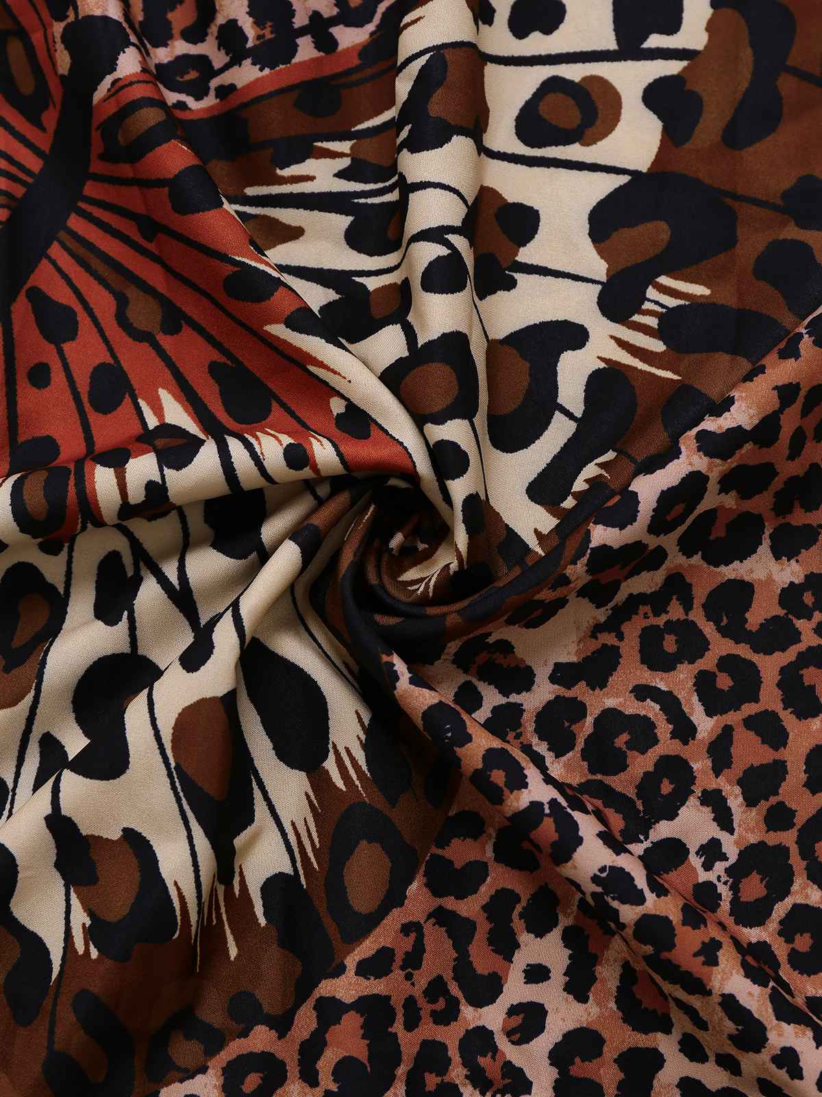 Braun 1930er Leopard Schmetterling Rundhals Halter Kleid - Image 4