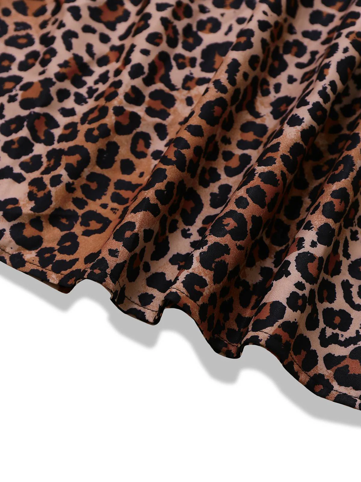 Braun 1930er Leopard Schmetterling Rundhals Halter Kleid - Image 5