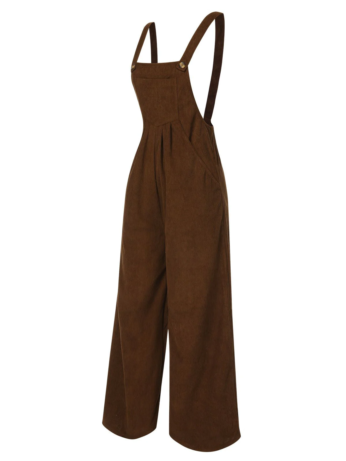 Braun 1930er Solide Cord Lätzchen Jumpsuit - Image 3
