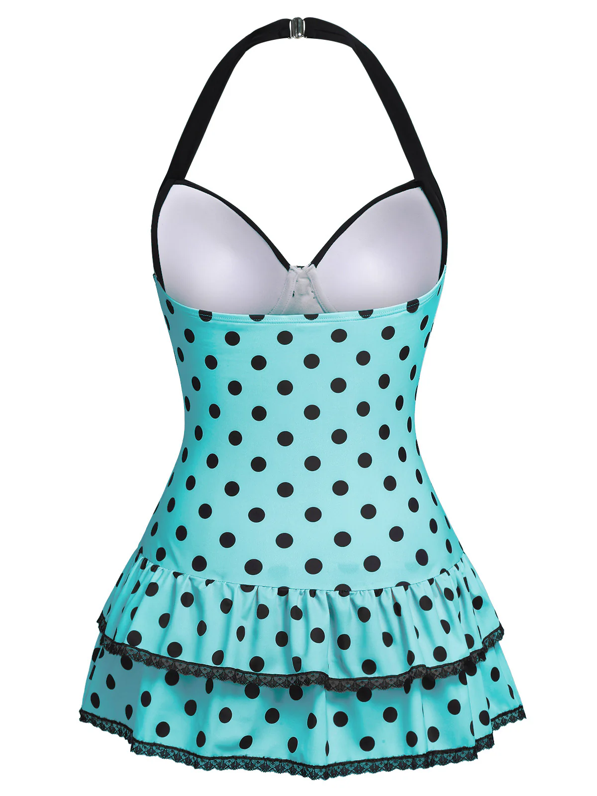 Braun 1940er Halter Polka Dots Schleife Einteiliger Badeanzug - Image 21