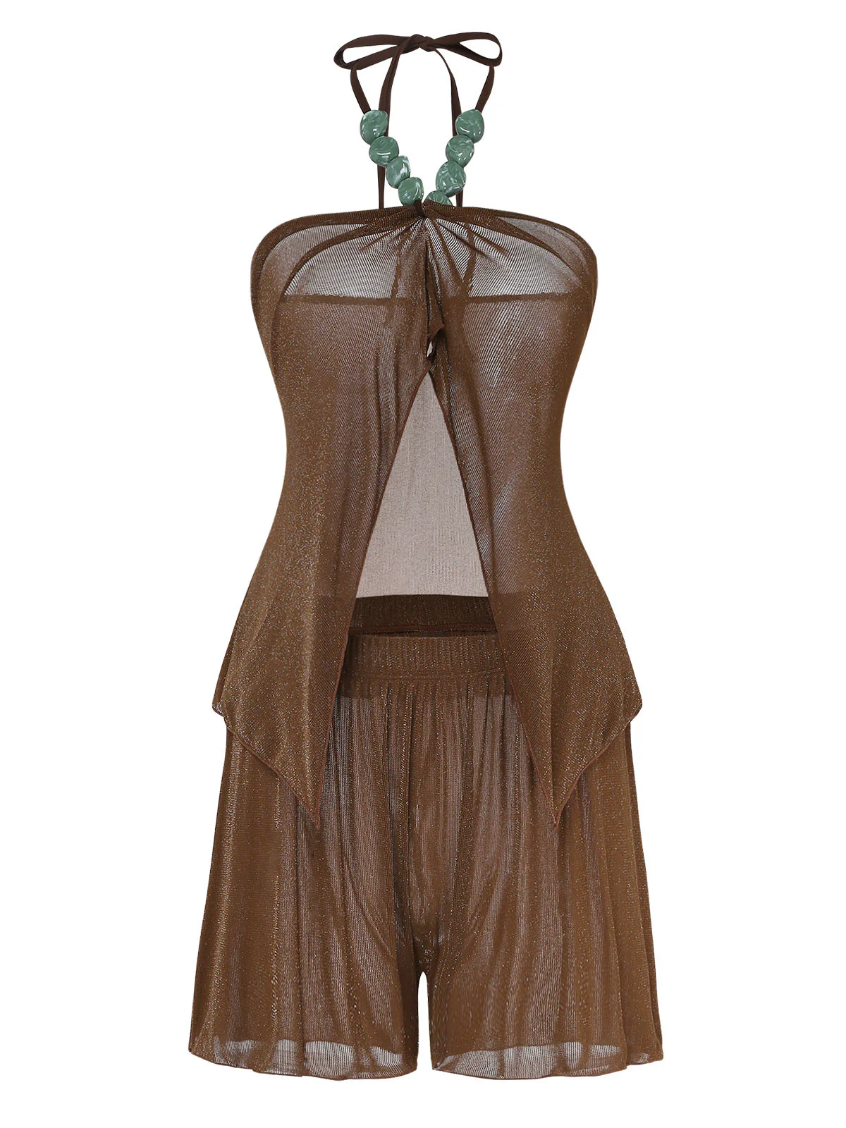 Braun 1940er Halter Uni Cover Up Set - Image 2