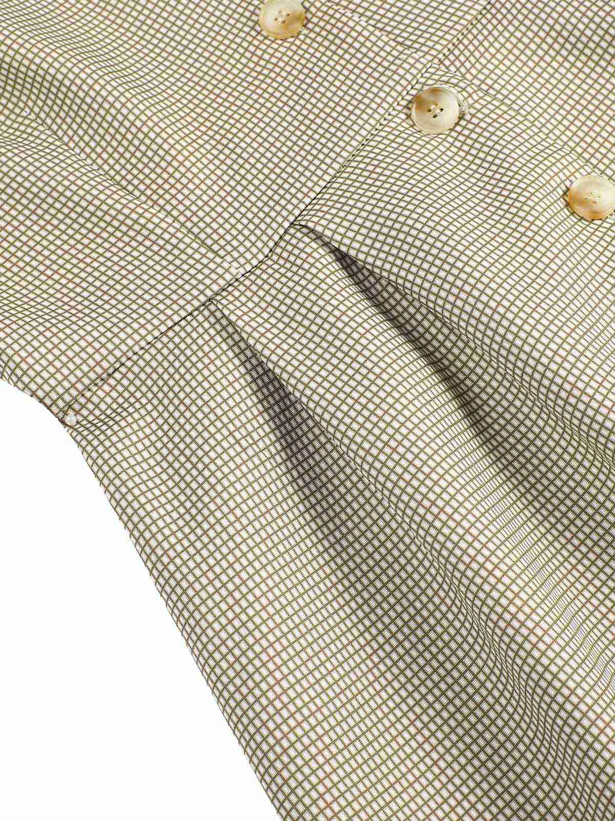 Braun 1940er Kleines Fensterkaro Plaid Kleid - Image 7