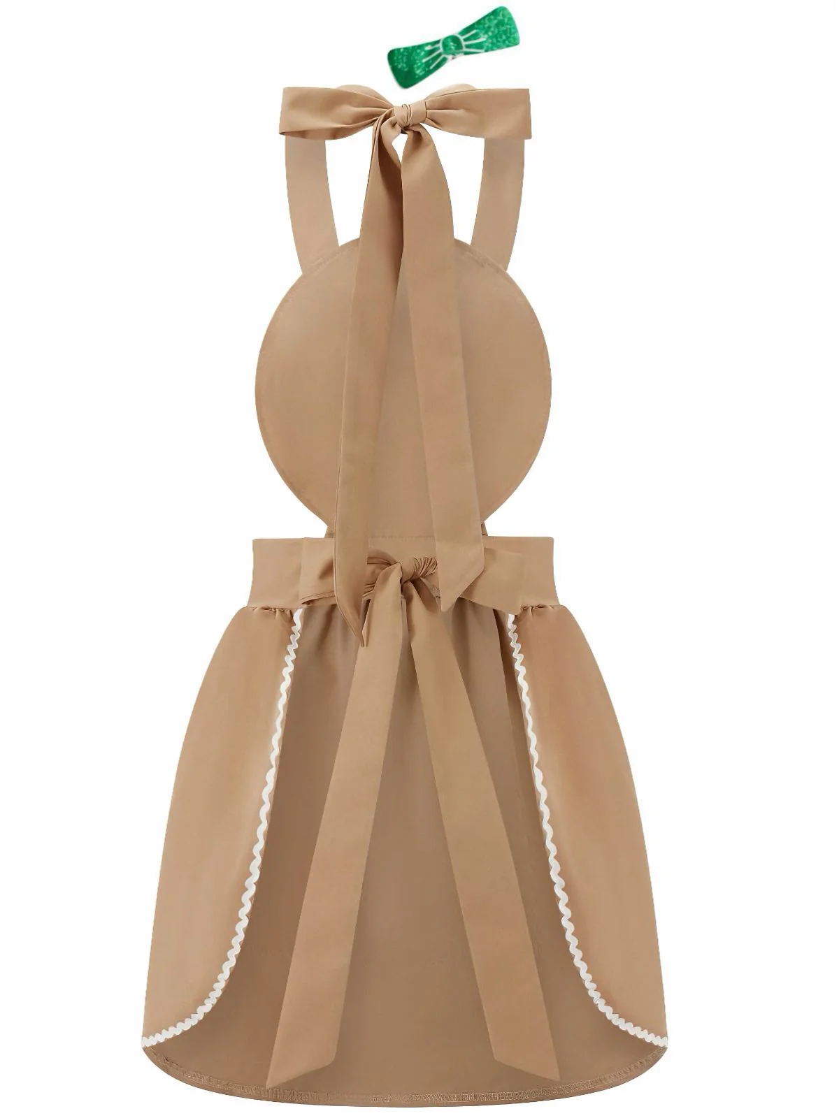 Braun 1940er Lebkuchenmann Lutscher Bogen Apron Kleid - Image 3