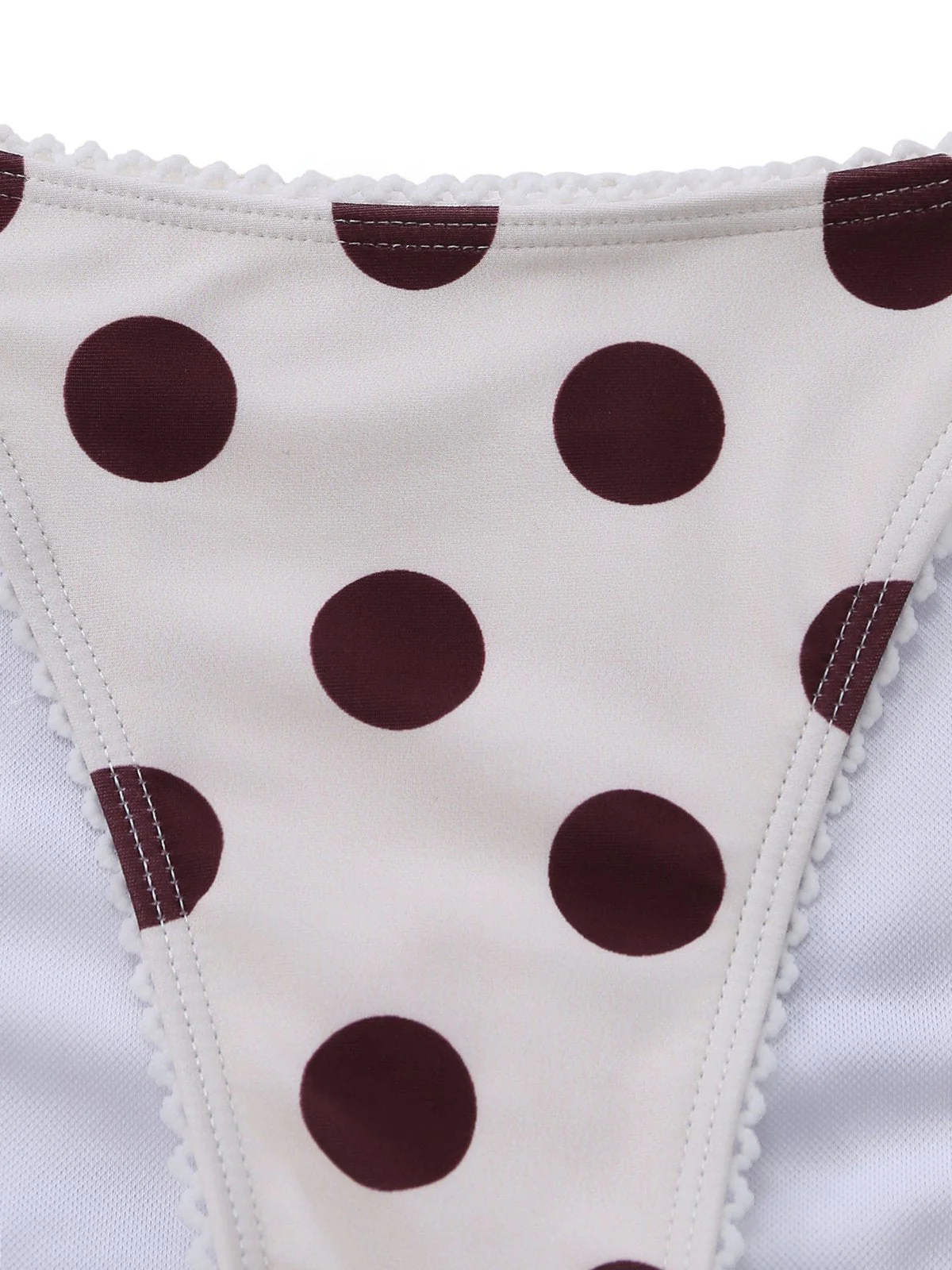 Braun 1940er Polka Dot Tiefer-V Halter Tankini Set - Image 6