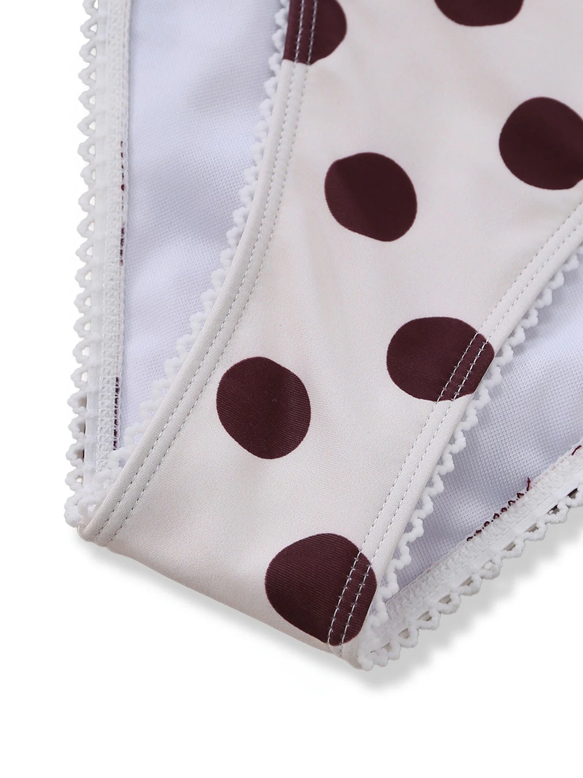 Braun 1940er Polka Dot Tiefer-V Halter Tankini Set - Image 7