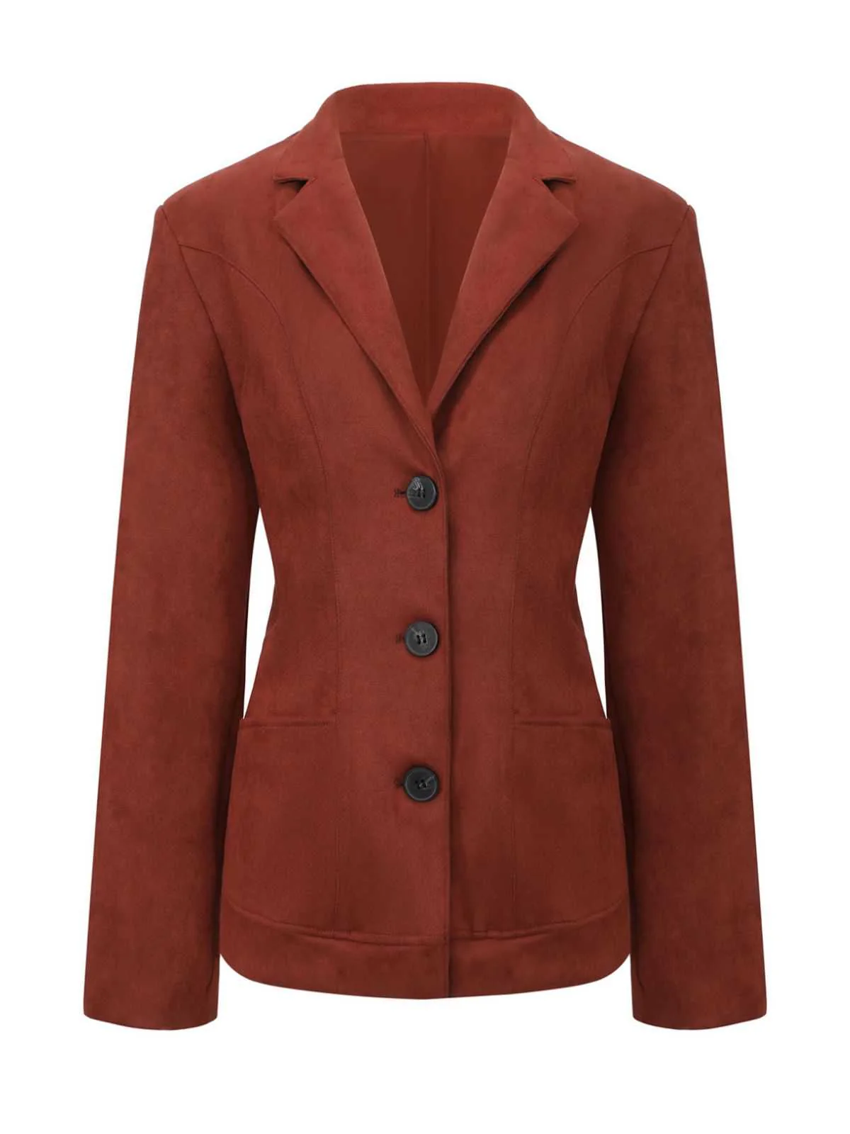 Braun 1940er Revers Wildleder Tasche Blazer - Image 2