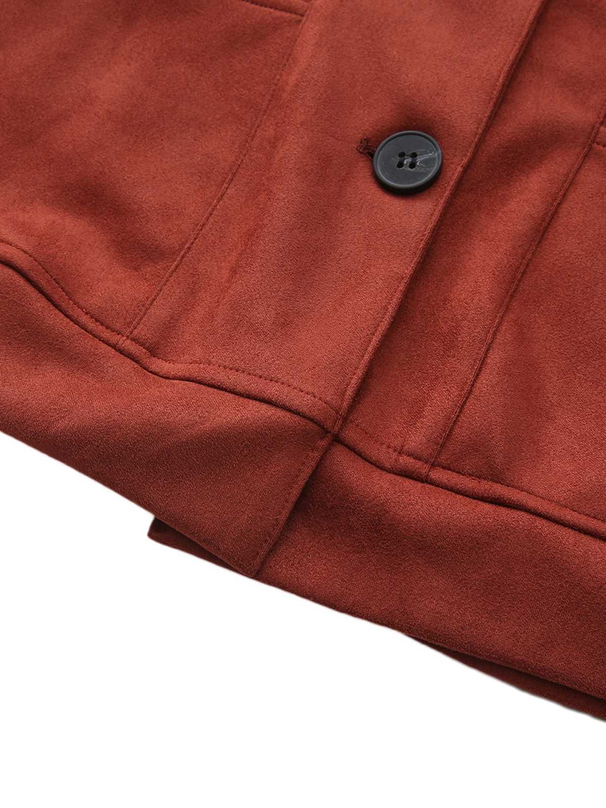 Braun 1940er Revers Wildleder Tasche Blazer - Image 7
