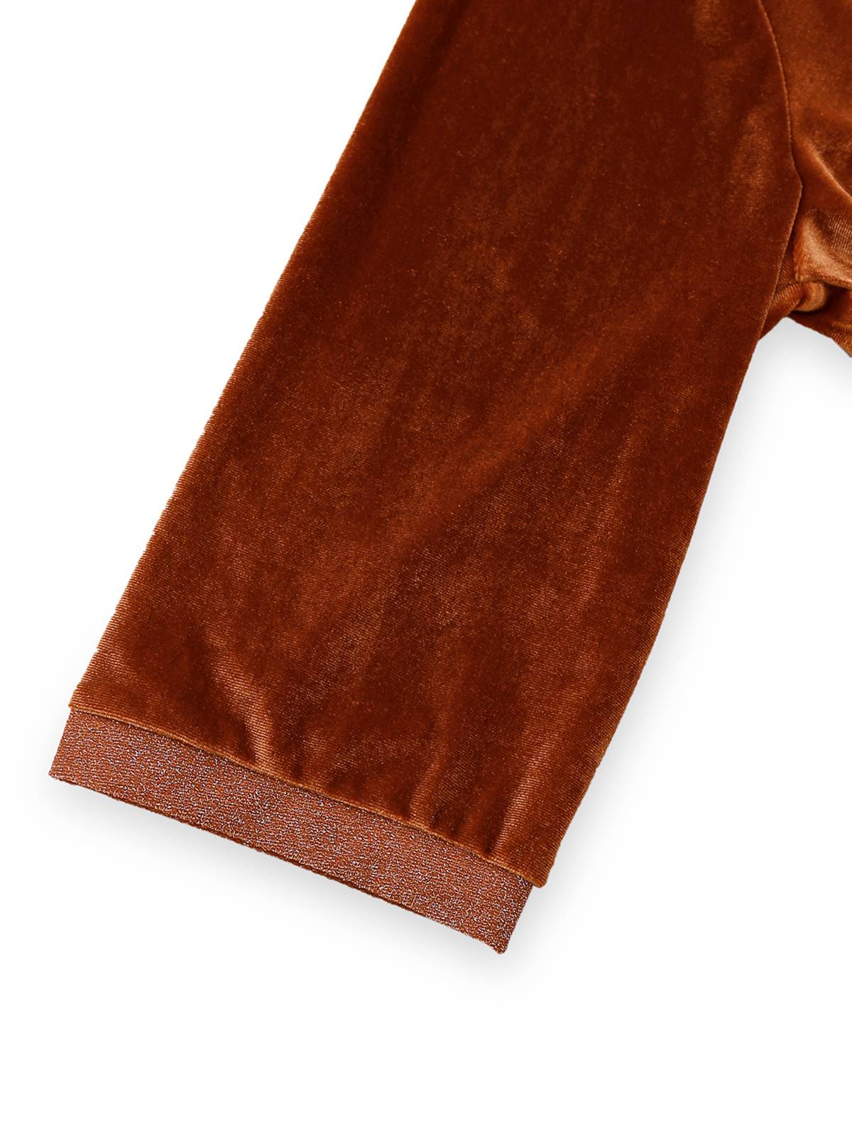 Braun 1940er Solide Revers Samt Schein Zweiteiler Kleid - Image 5