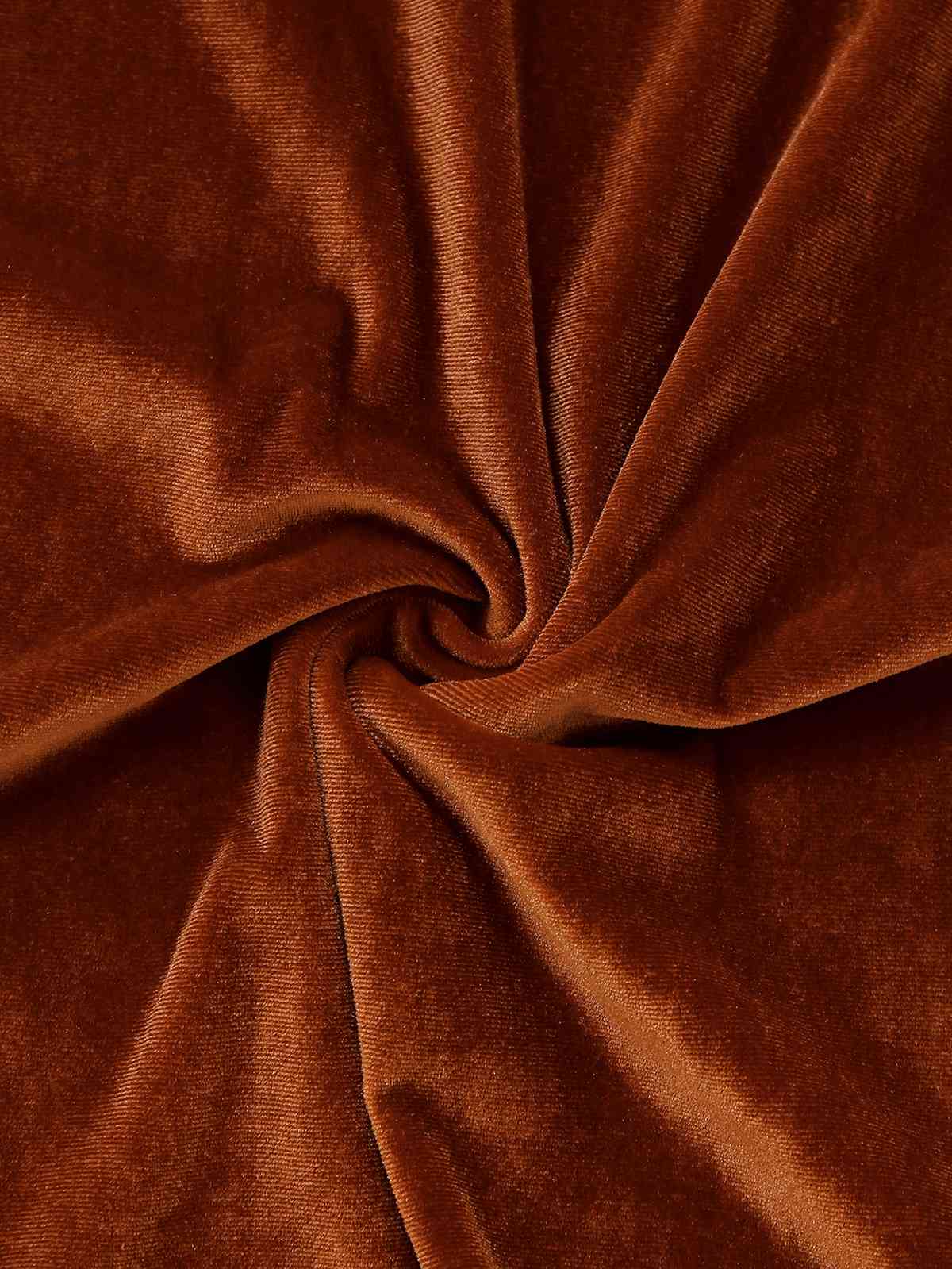 Braun 1940er Solide Revers Samt Schein Zweiteiler Kleid - Image 6