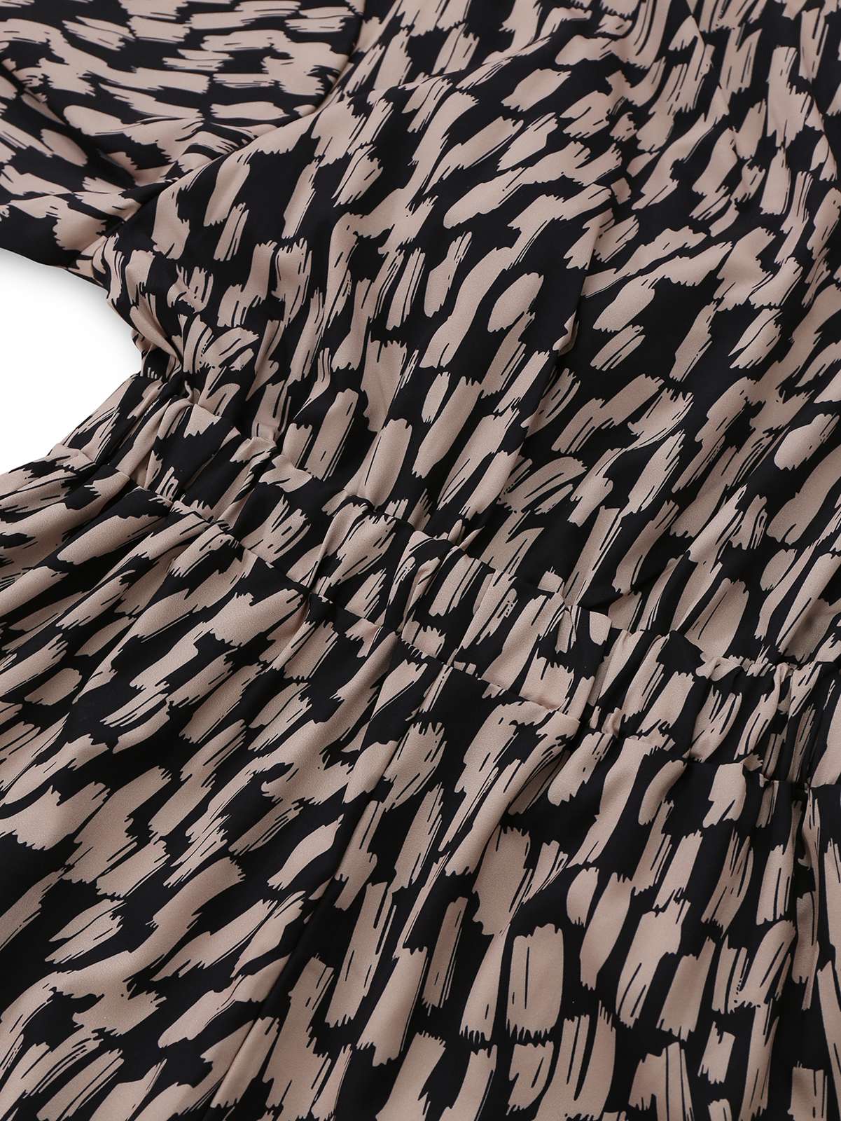 Braun 1940er V-Ausschnitt Leopard Satin Bindung Romper - Image 6