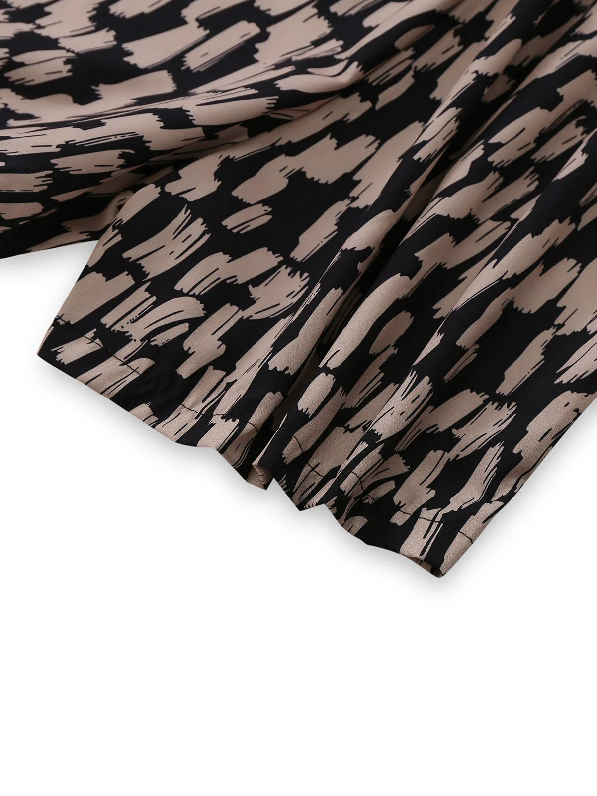 Braun 1940er V-Ausschnitt Leopard Satin Bindung Romper - Image 8