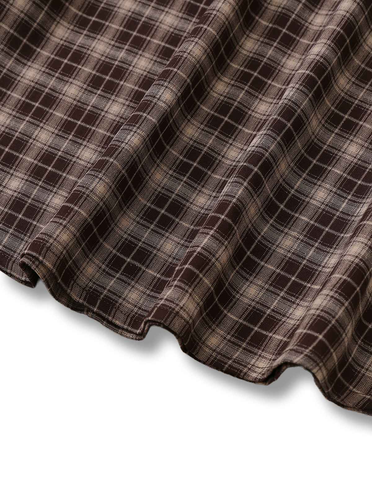 Braun 1940er Vichy Karo Breit-Taille Rock - Image 6