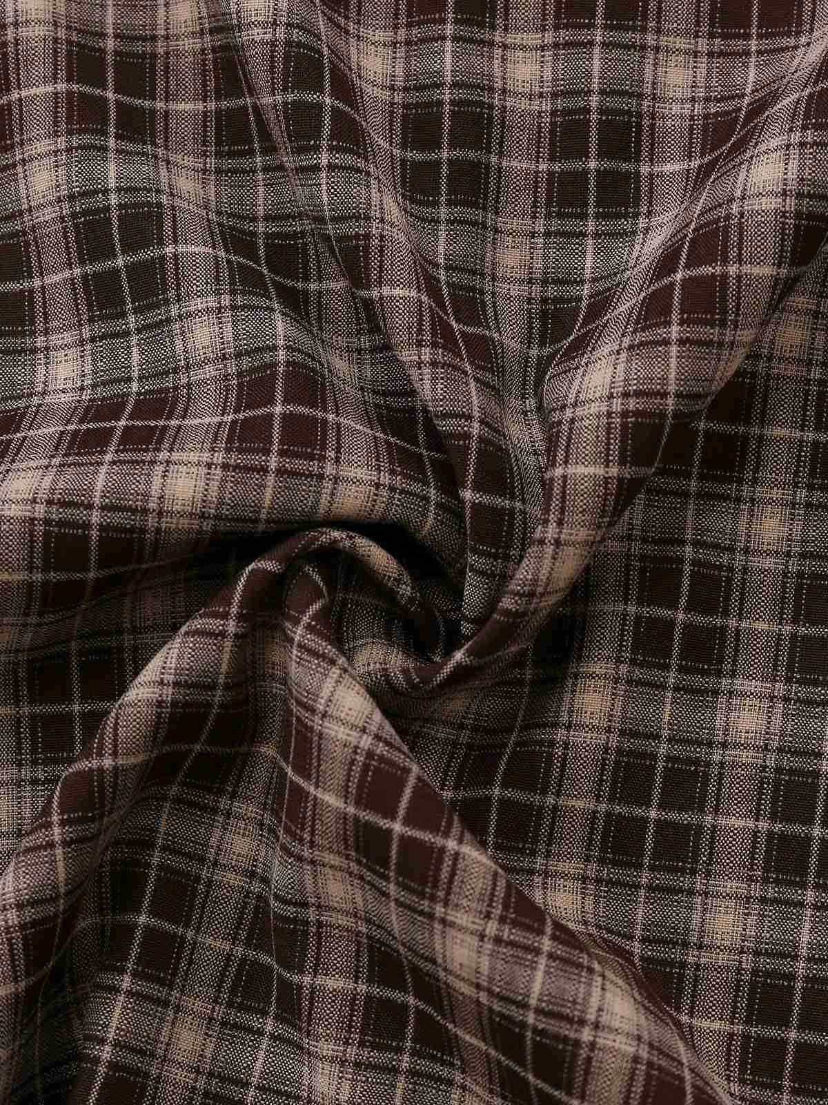 Braun 1940er Vichy Karo Breit-Taille Rock - Image 7