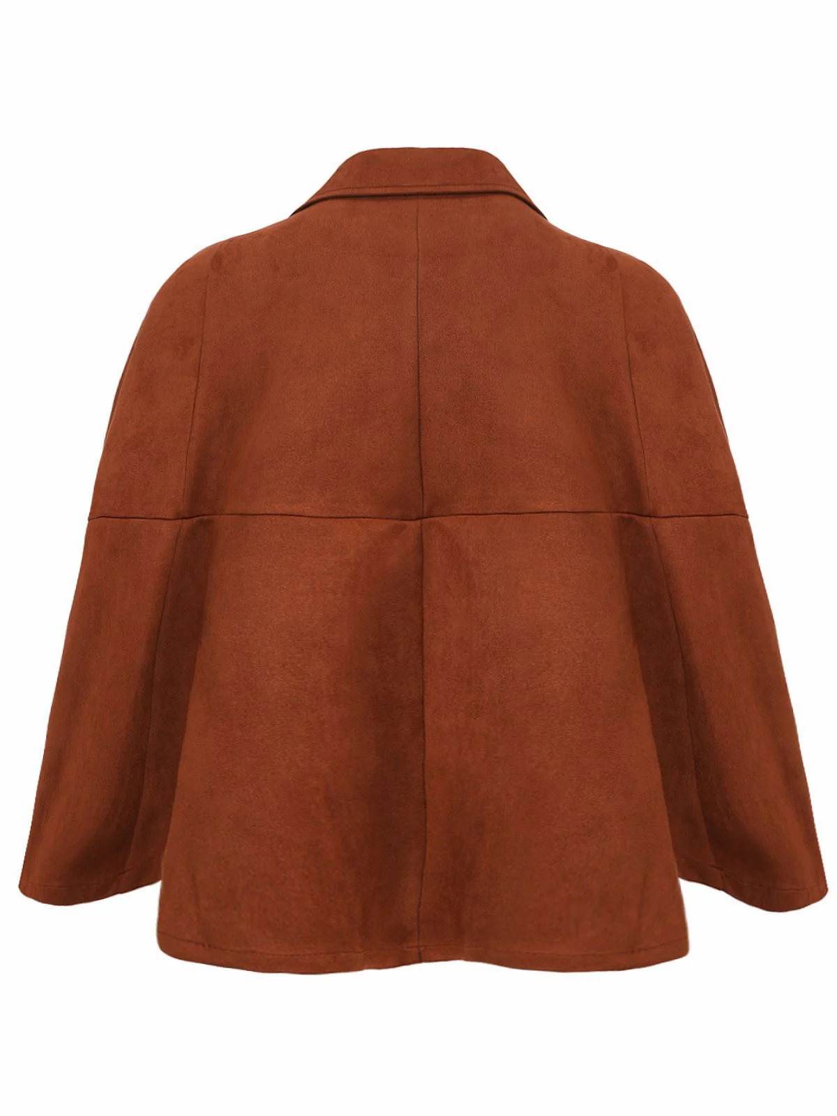 Braun 1940er Zweireihig Metall Taste Wildleder Cape - Image 3
