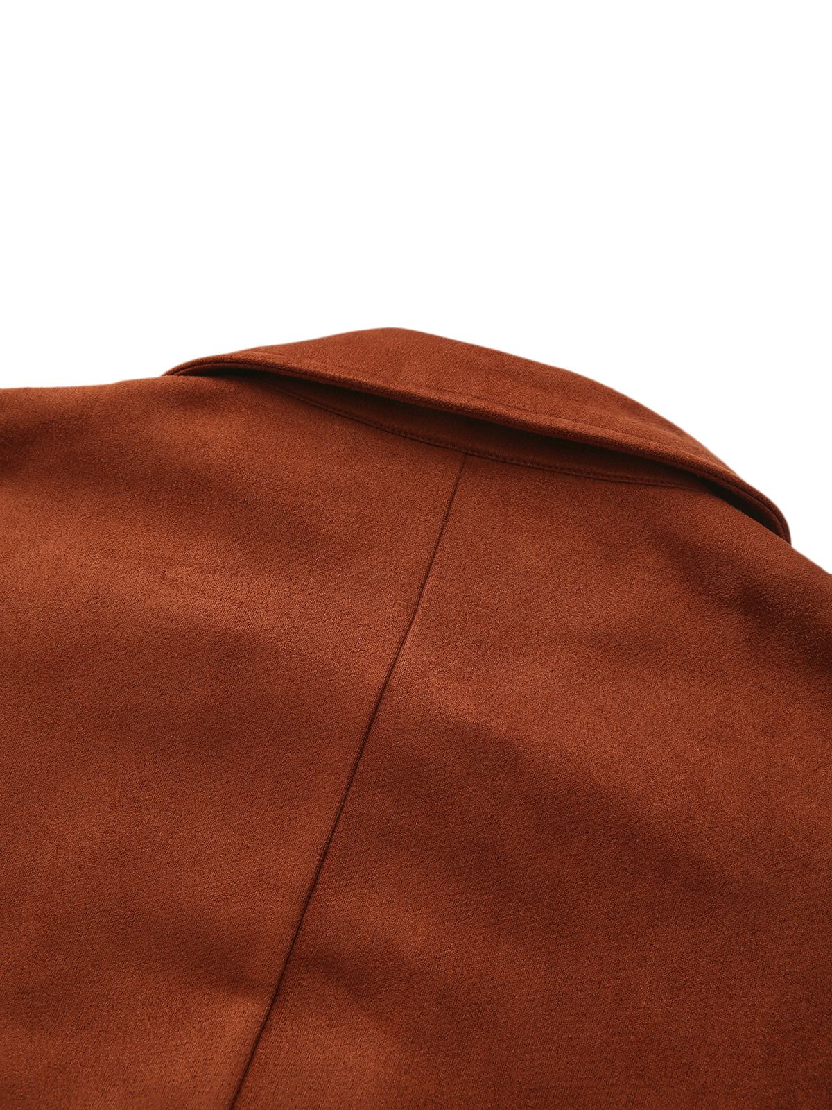 Braun 1940er Zweireihig Metall Taste Wildleder Cape - Image 7