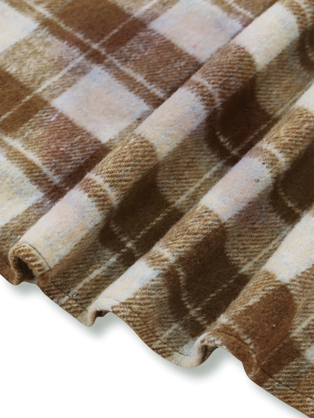 Braun 1950er Krawattenhals Stricken Plaid Kleid - Image 8
