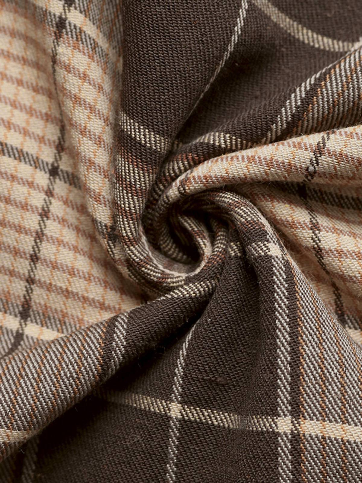 Braun 1950er Plaid Cord Hemdkragen Kleid - Image 6