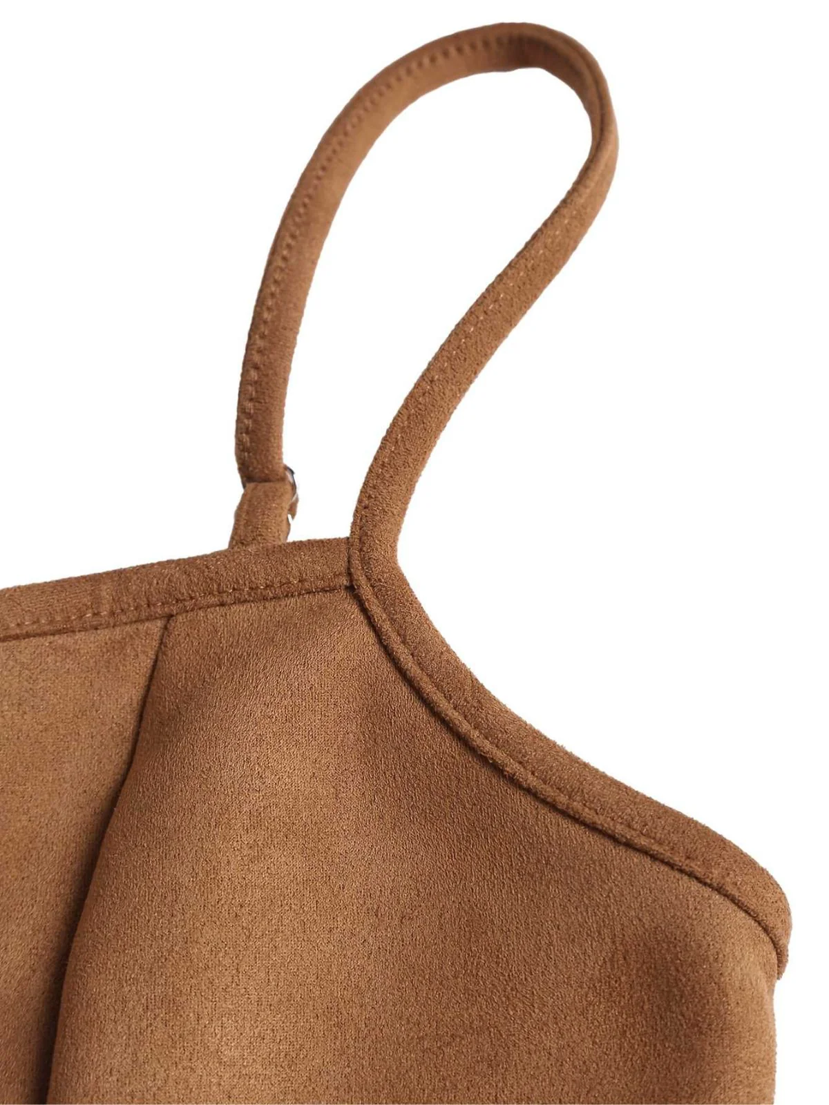 Braun 1950er Schnürung Wildleder Spitze Korsett Top - Image 5