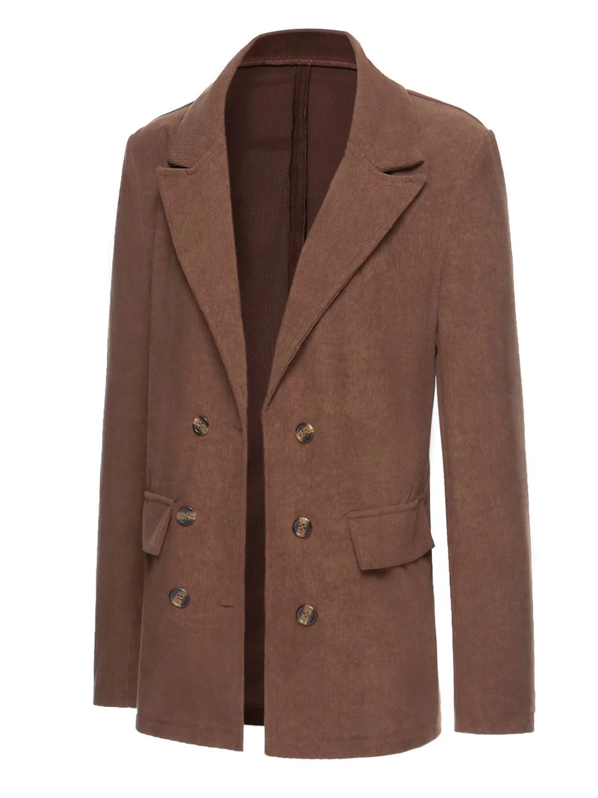 Braun 1950er Solide Cord Freizeitjacke - Image 2