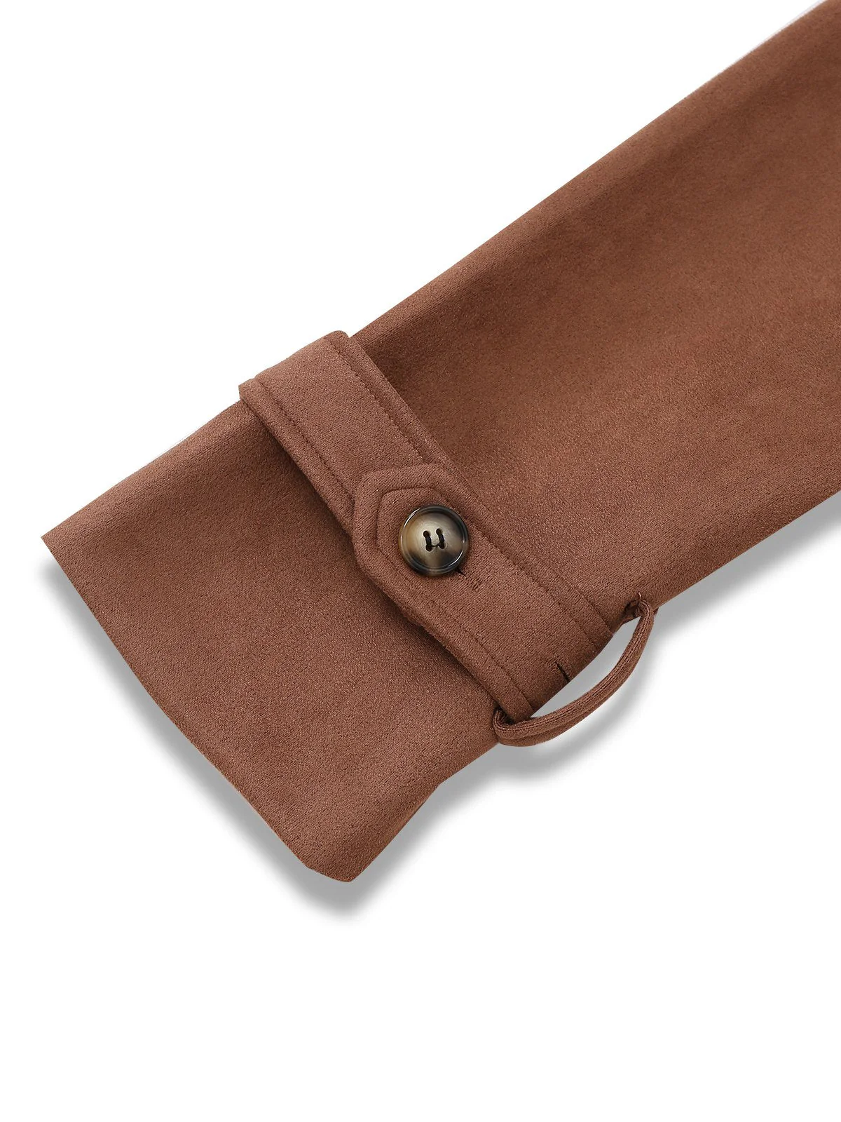 Braun 1950er Wildleder Revers Zweireihig Trench Mantel - Image 4
