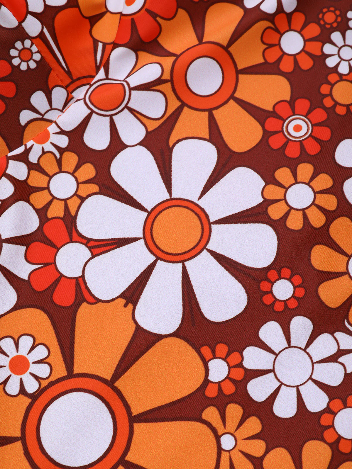 Braun 1960er Bohemien Psychedelisch Blumen Badeanzug - Image 9