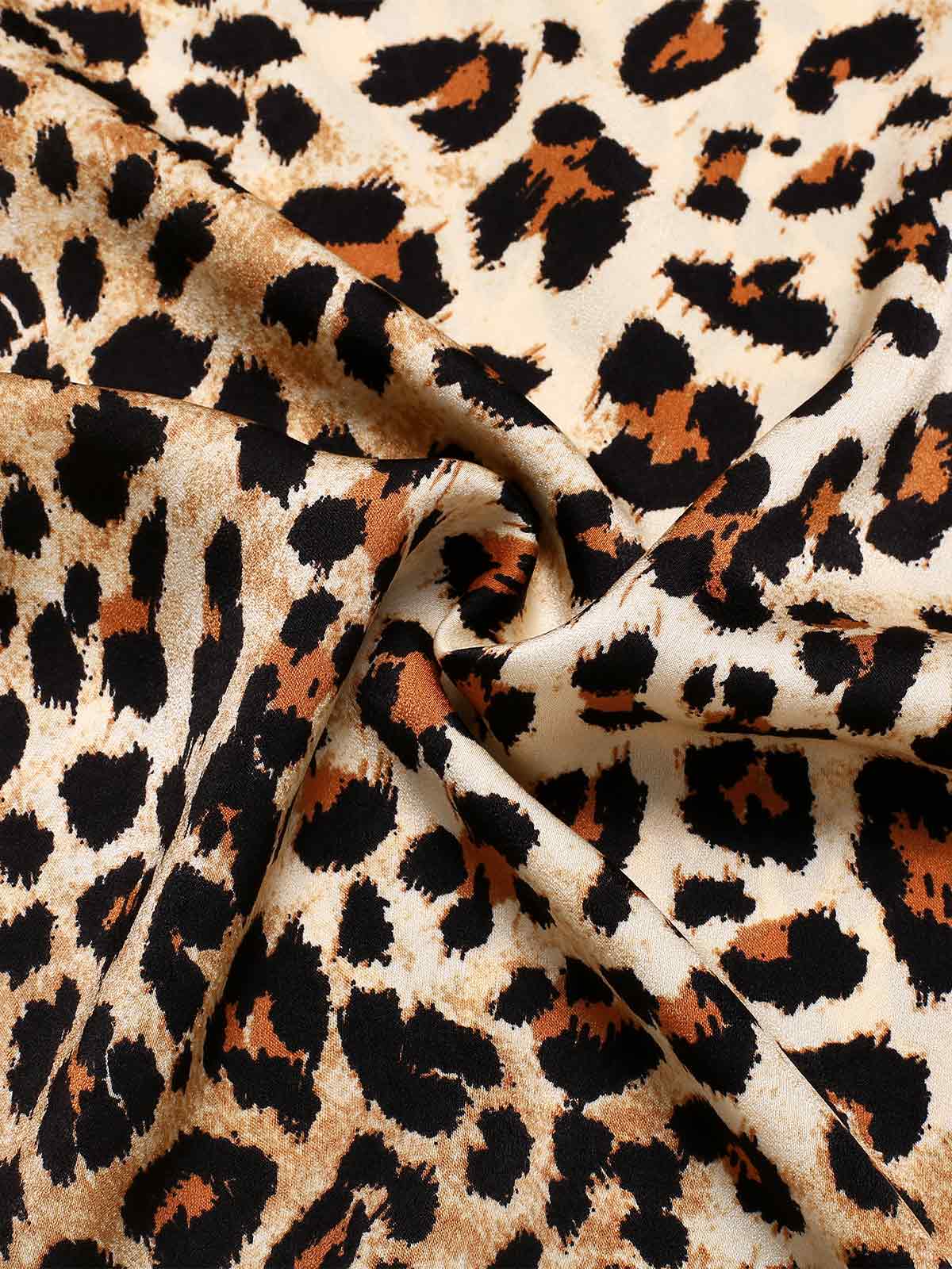 Braun 1960er Halter V-Ausschnitt Leopard Kleid - Image 8