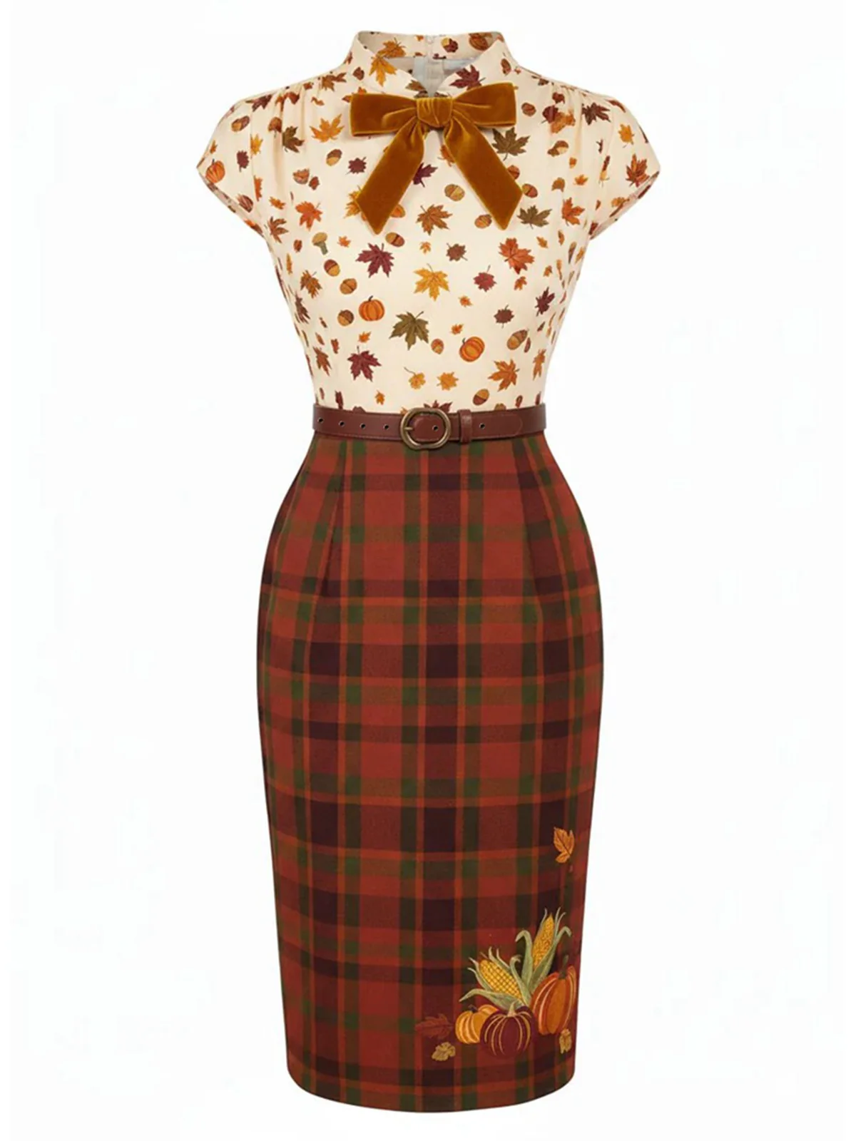 Schwarz 1960er Weihnachtsbaum Rentier Bleistift Kleid - Image 4