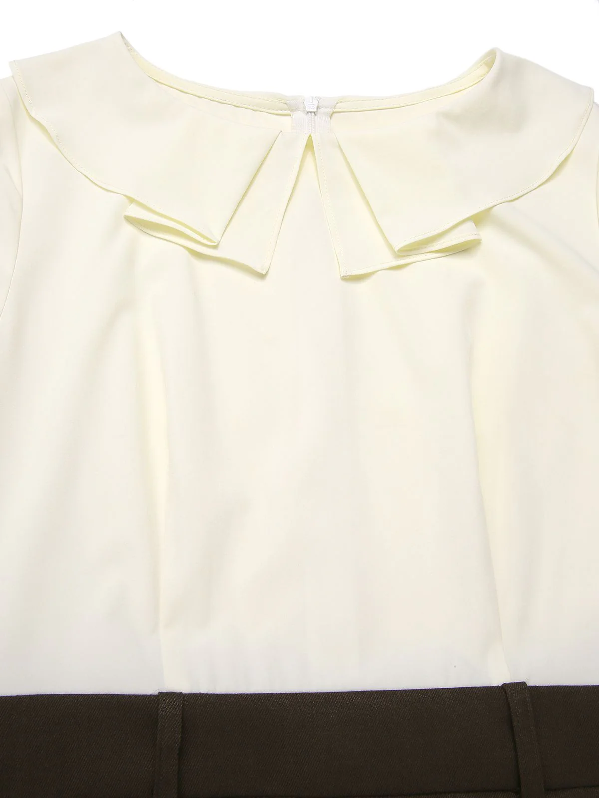Braun 1960er Kontrast Langarm Bleistift Kleid - Image 6