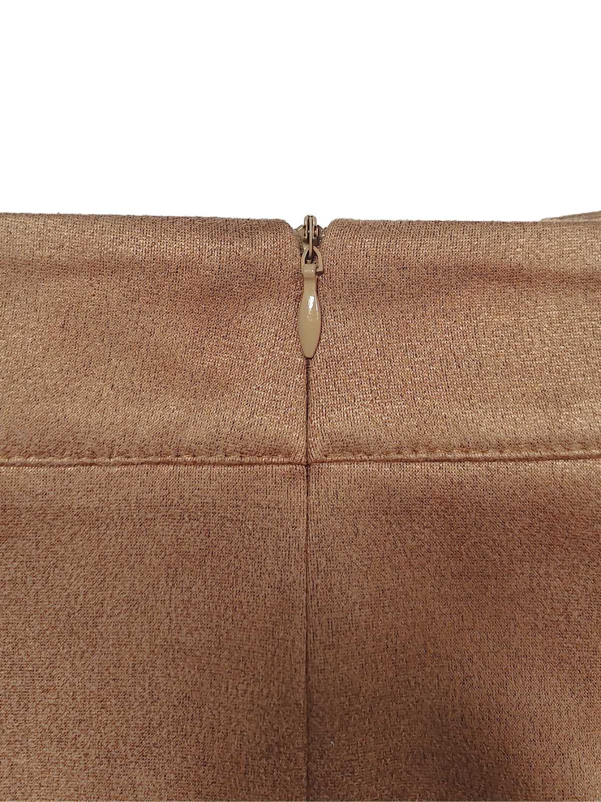 Braun 1960er Kunst-Wildleder Fransen Asymmetrisch Saum Rock - Image 5