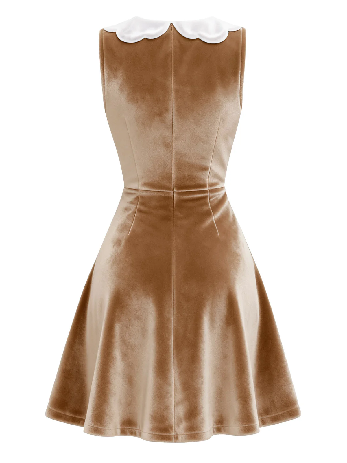 Braun 1960er Weihnachten Lebkuchen Samt Kleid - Image 3