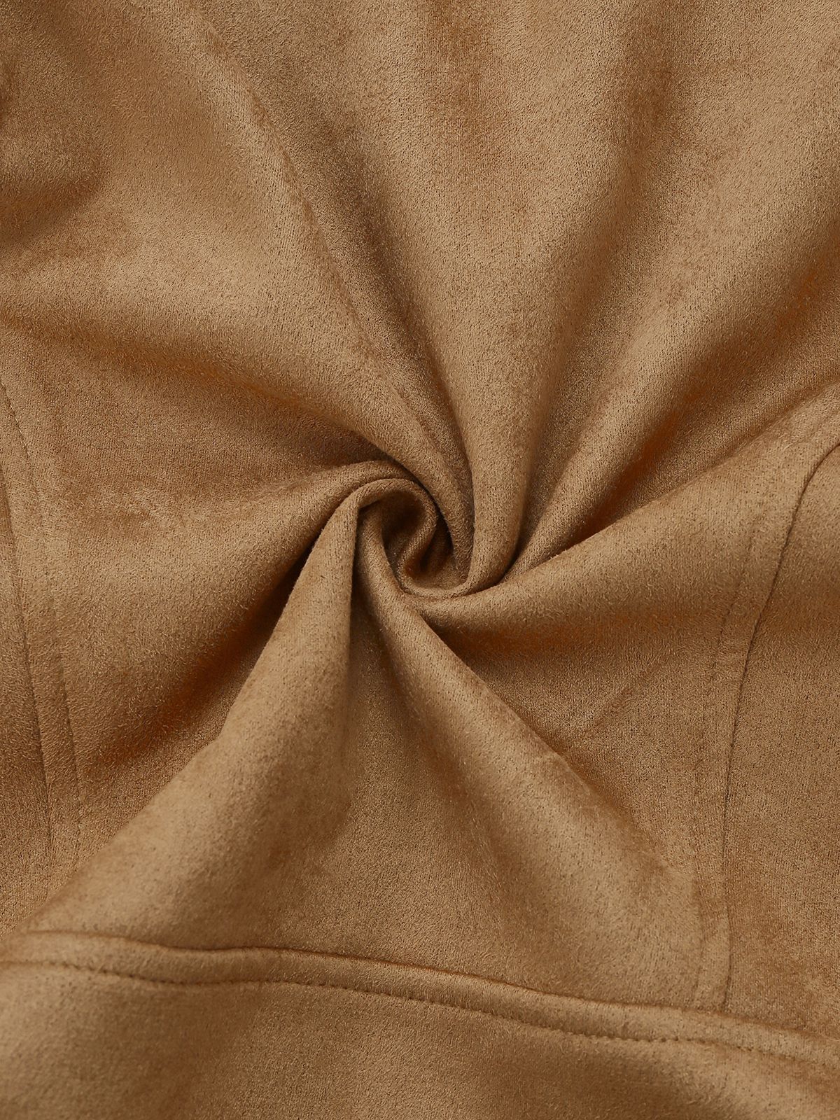 Braun 1970er Kunstwildleder Pelzbesatz Rose Bestickt Jacke - Image 5