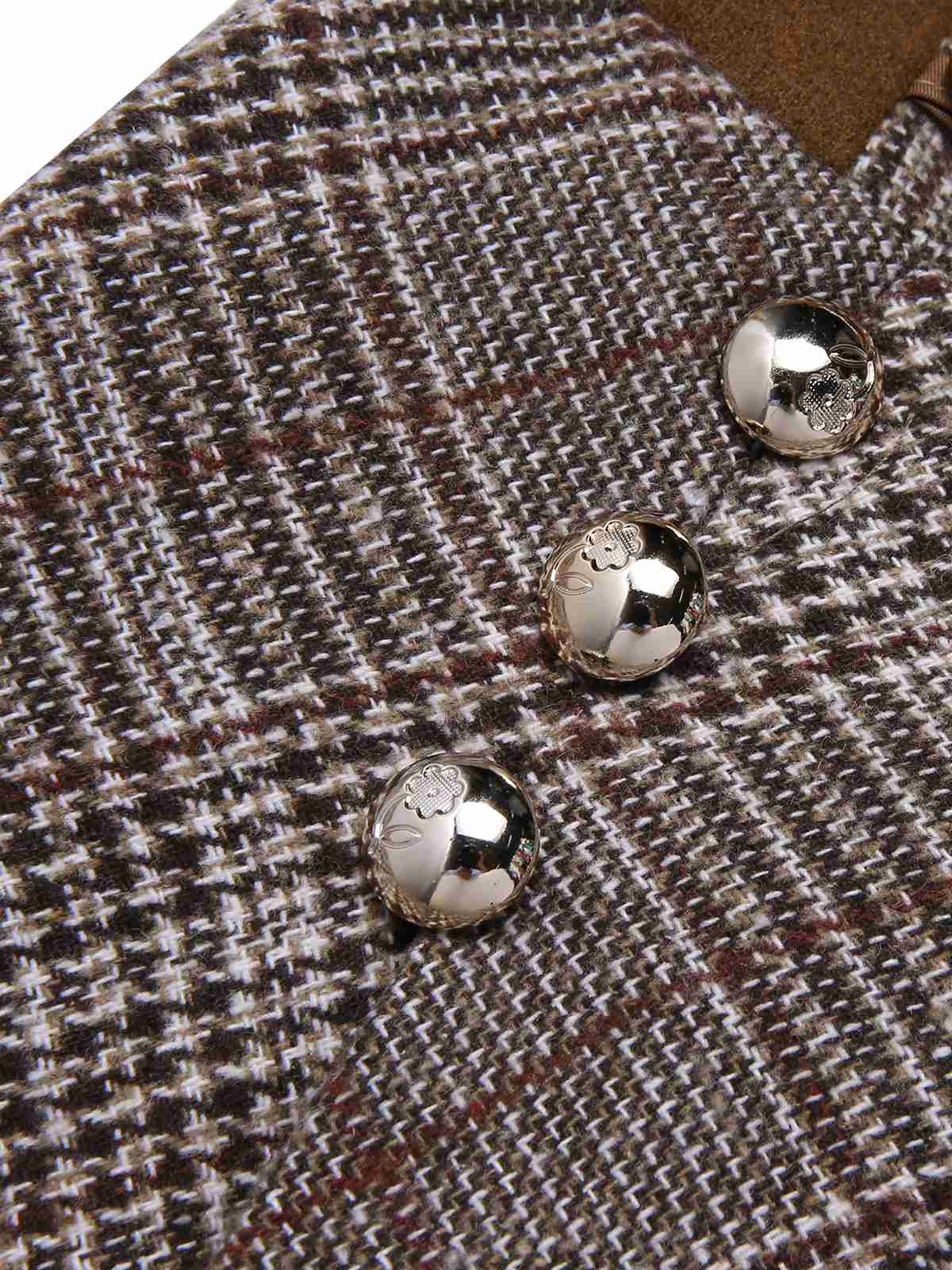 Braun 1970er Schnürung Glen Plaid Rock - Image 4