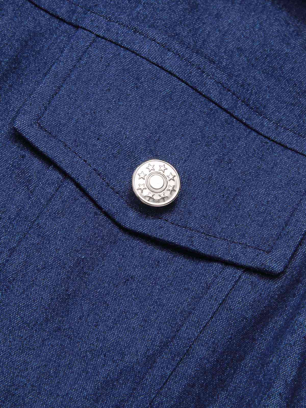 Braun 1970er Solide Ärmellos Denim Romper - Image 10