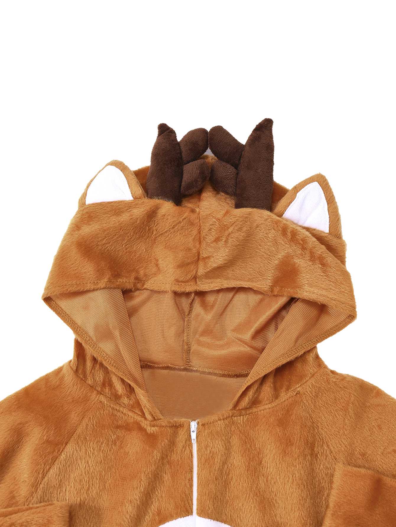 Braun 1970er Weihnachtsrentier Cosplay Jumpsuit - Image 4