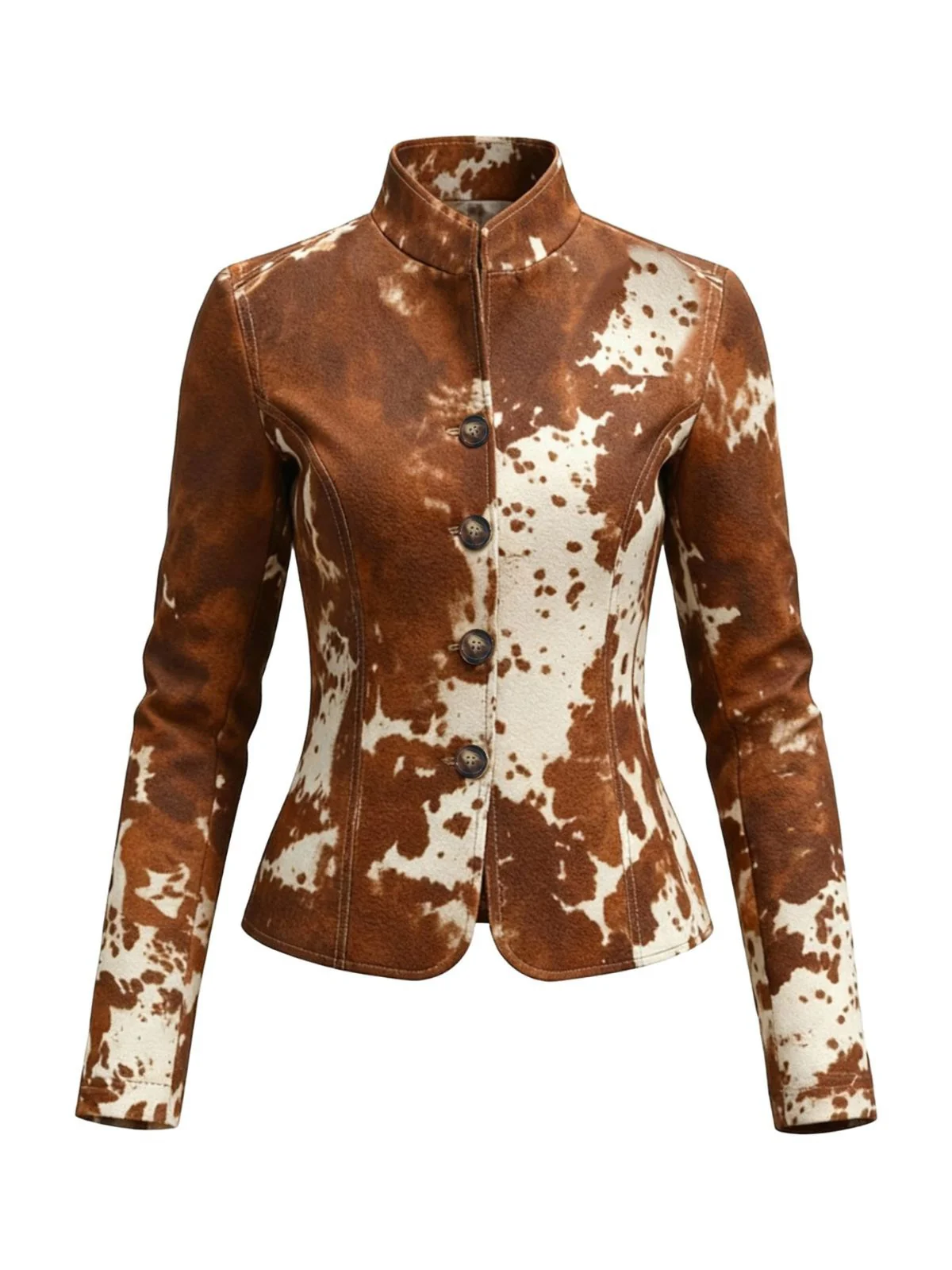 Braun 1970er Western Cowgirl Geknöpft Jacke - Image 3
