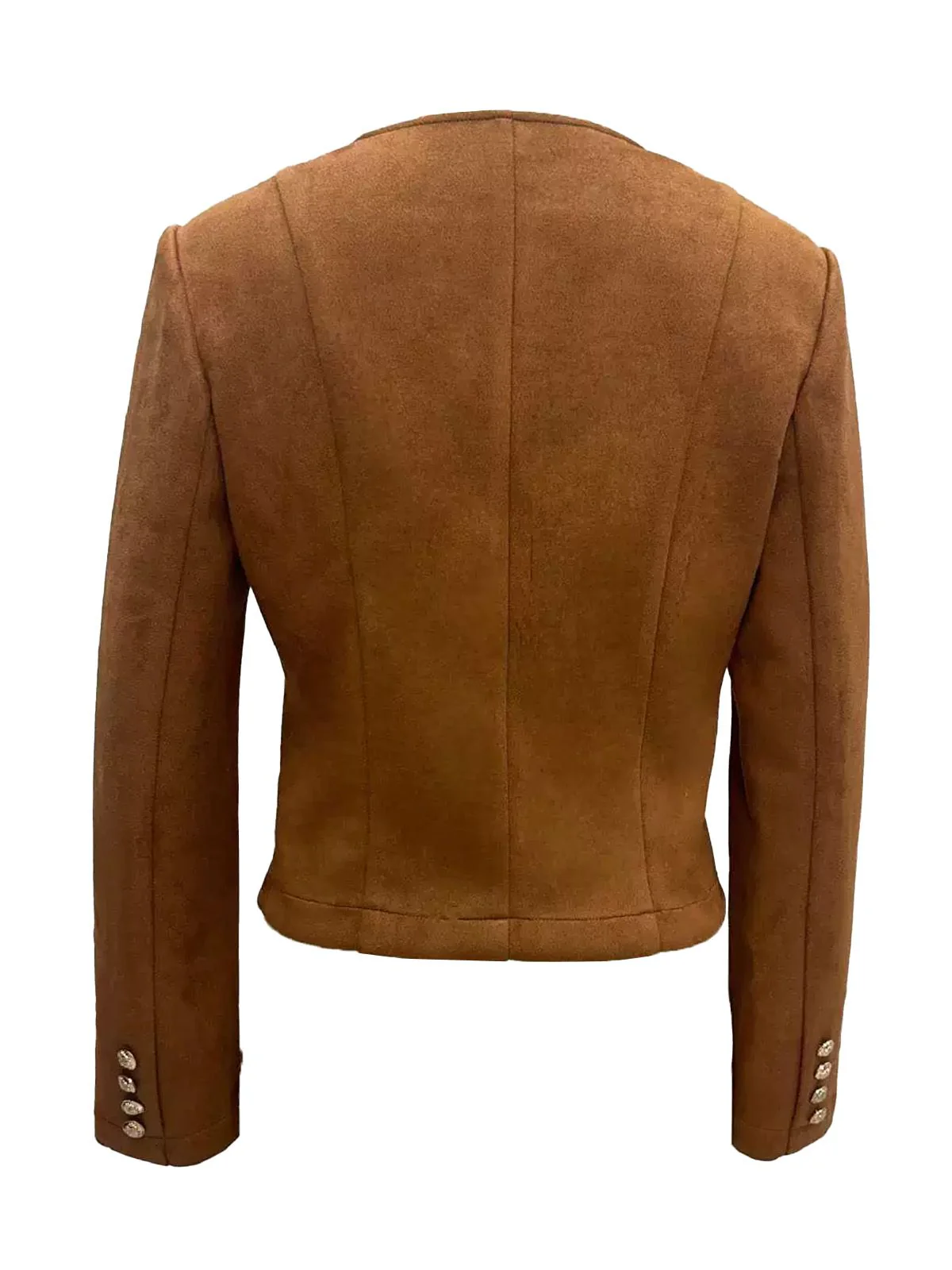 Braun 1970er Wildleder Taste Tasche Jacke - Image 5