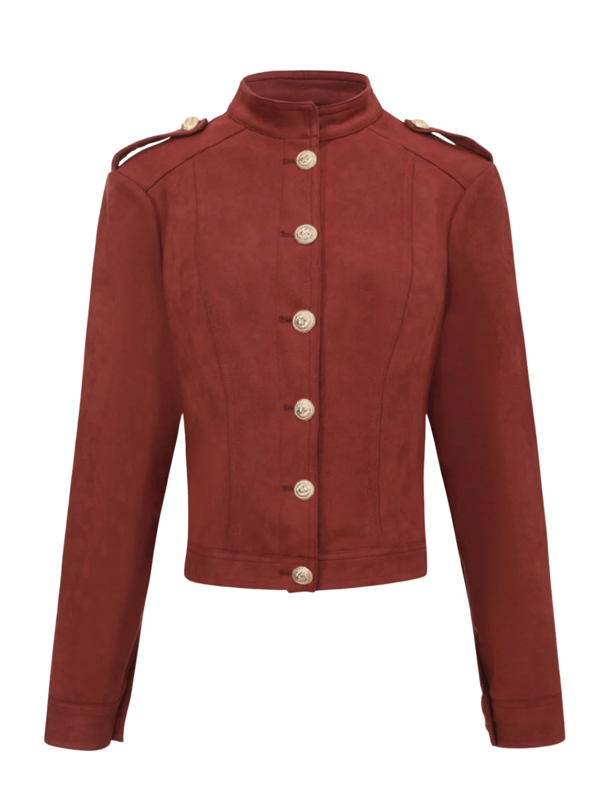 Braun 1980er Steh Kragen Wildleder Kurze Jacke - Image 2