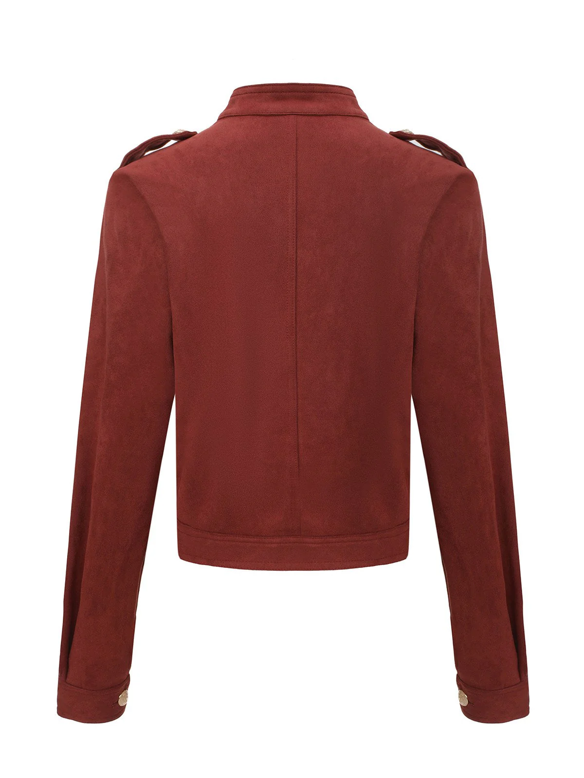 Braun 1980er Steh Kragen Wildleder Kurze Jacke - Image 3