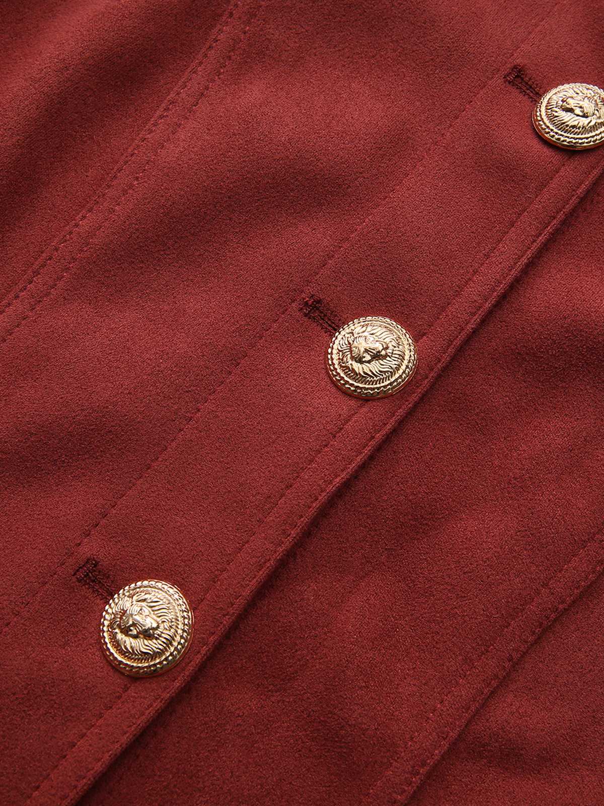 Braun 1980er Steh Kragen Wildleder Kurze Jacke - Image 6