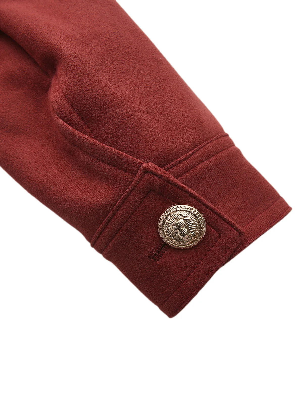 Braun 1980er Steh Kragen Wildleder Kurze Jacke - Image 7
