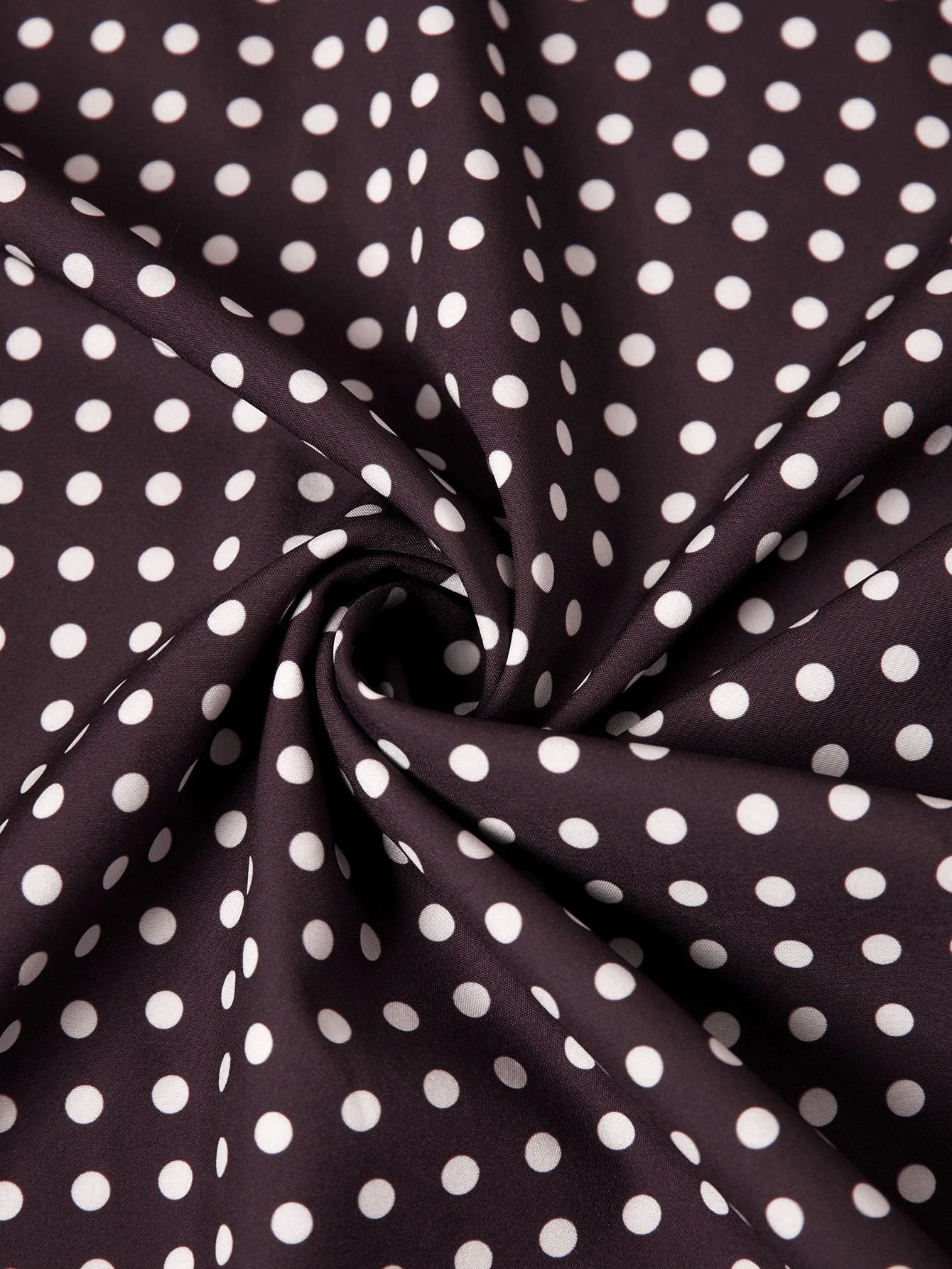 Braun 1980er V-Ausschnitt Polka Punkte Binde Spaghetti Träger Kleid - Image 6