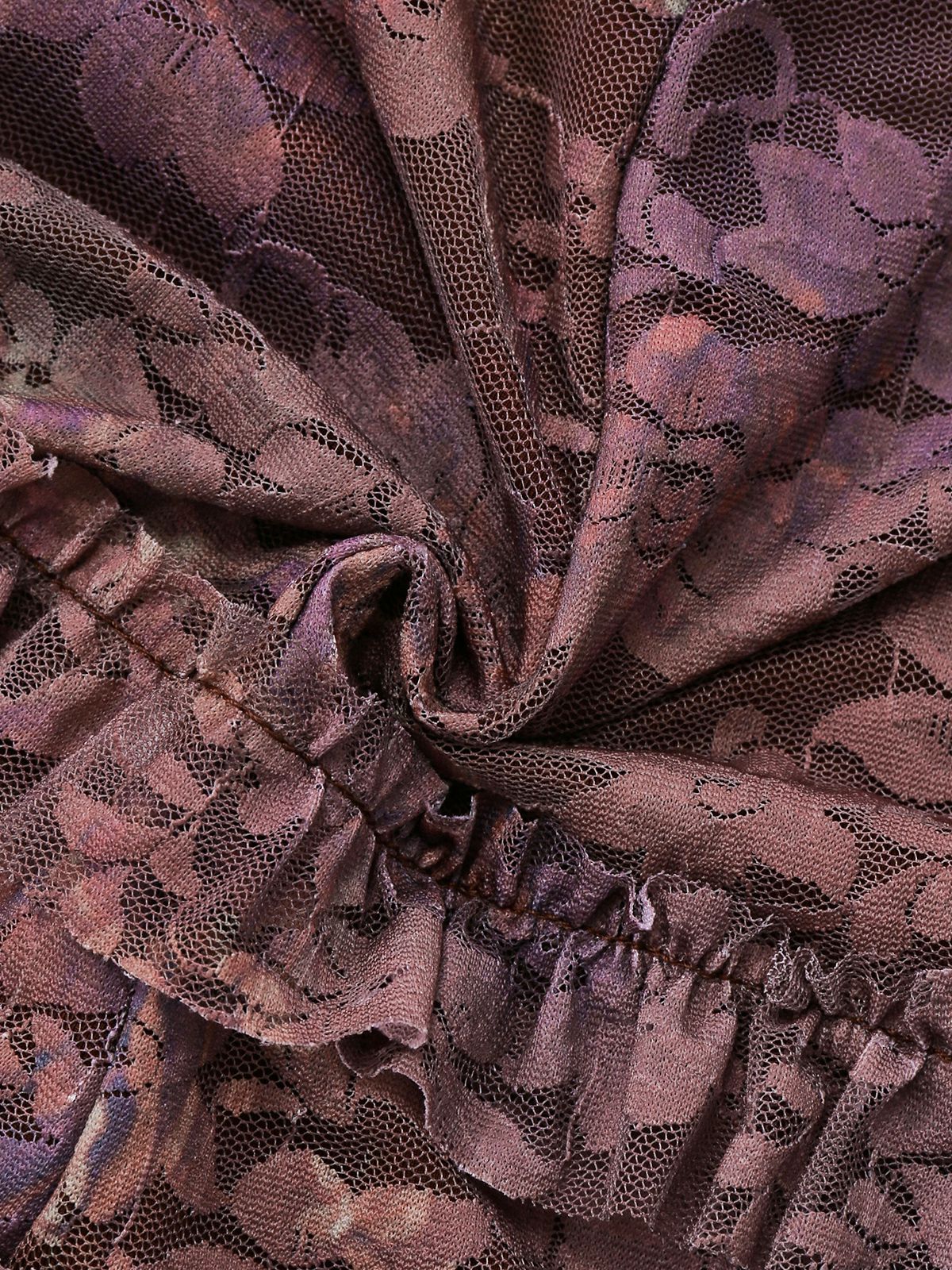 Braun Y2k Halter Blumen Gestuft Rüschen Perlen Romper - Image 6