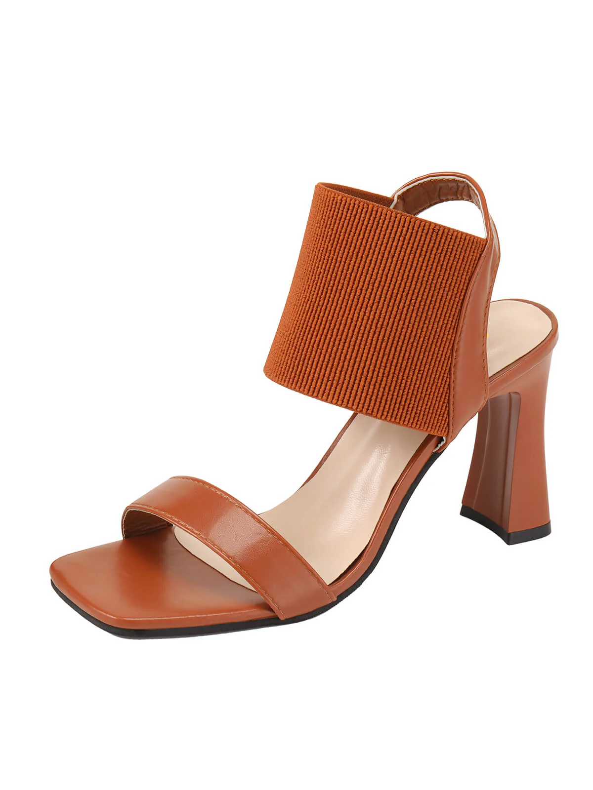 Braune Sandalen mit hohem Absatz und elastischem Riemen - Image 3