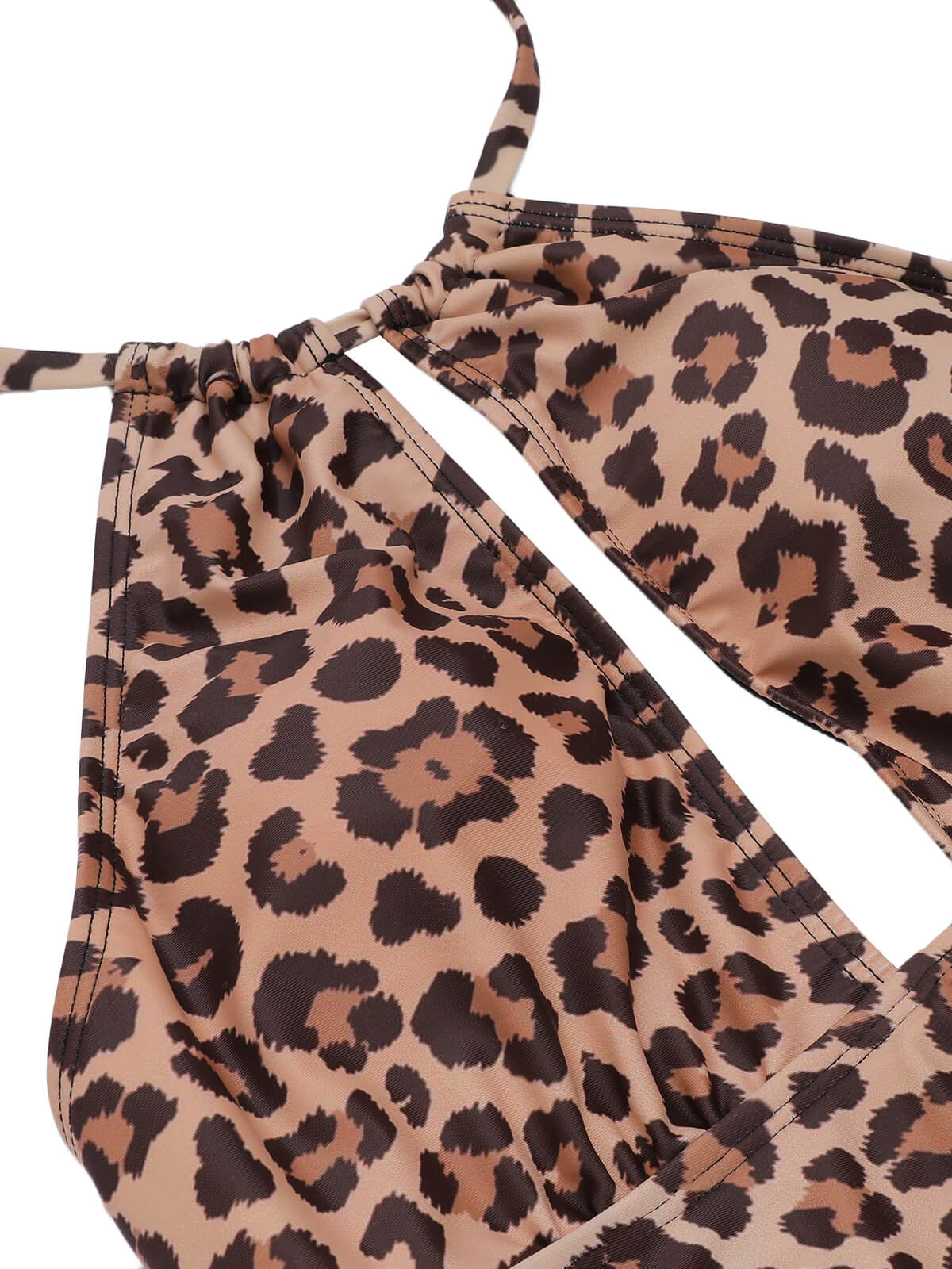 Brauner 1930er Leopard Badeanzug Mit V-Ausschnitt - Image 6