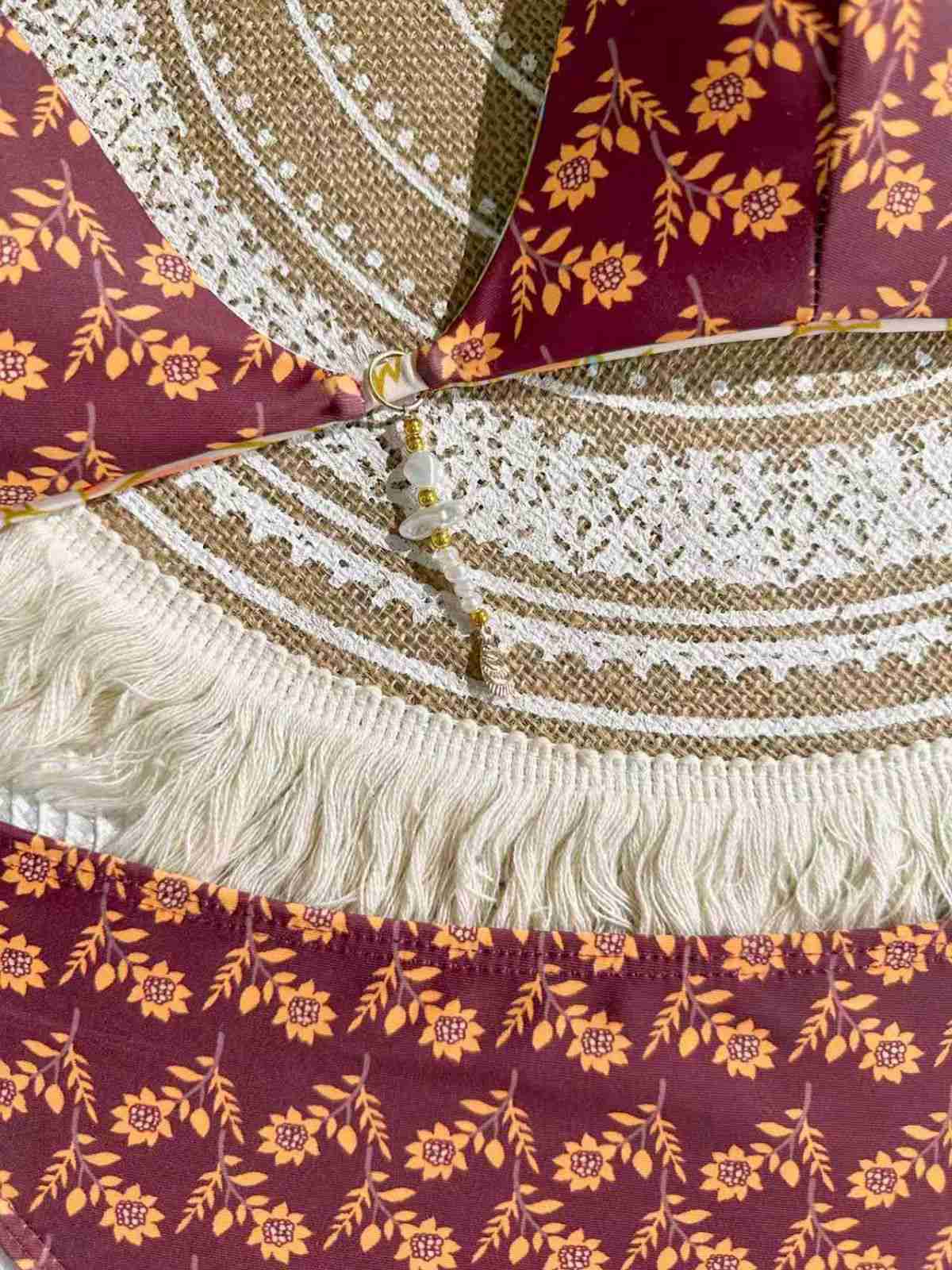 Braunes 40er Wendbares Bikini-Set mit Blumen und Neckholder - Image 8