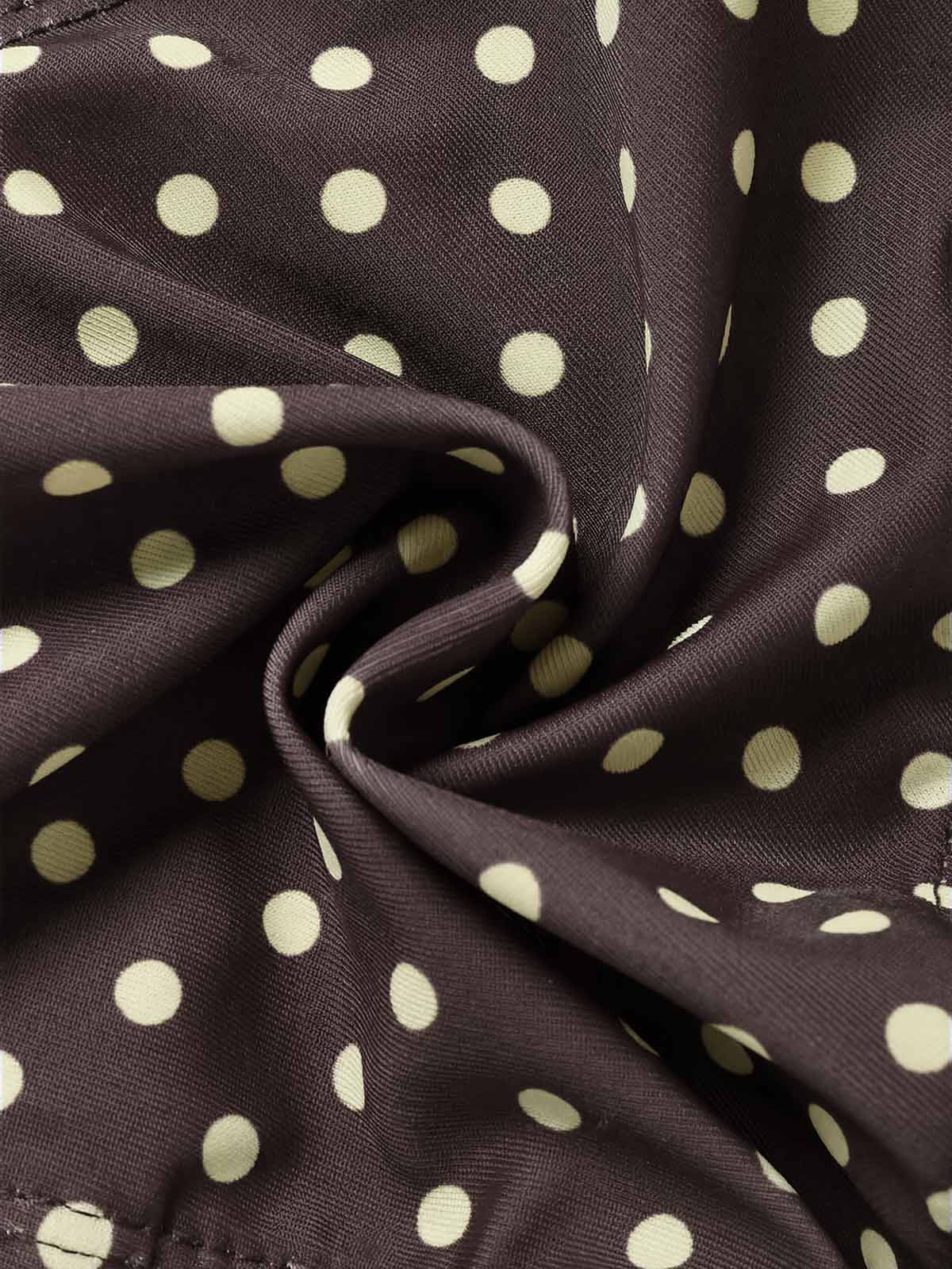 [Vorverkauf] Braunes 50er Bikini-Set mit Polka-Dots und Neckholder - Image 5