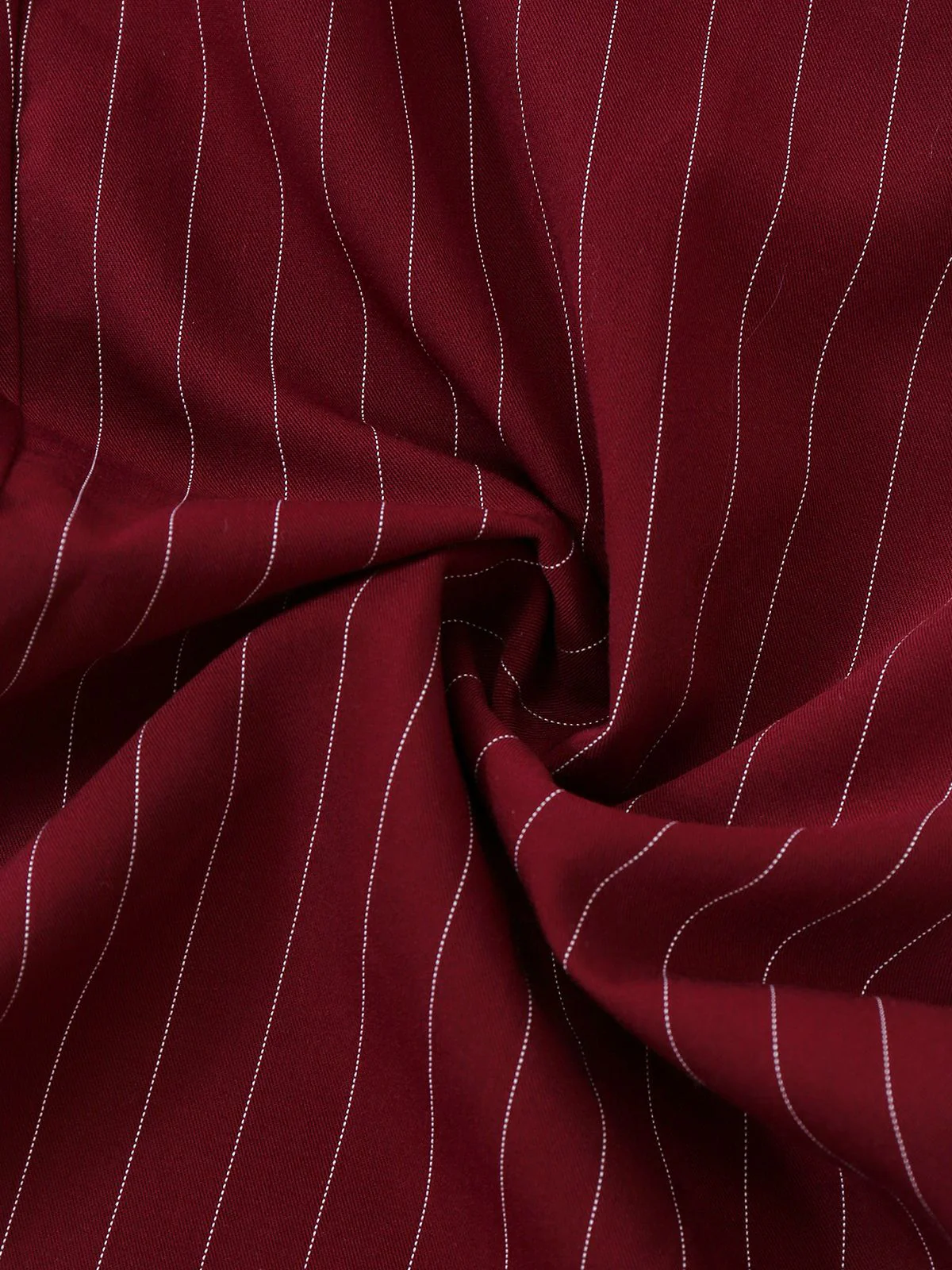 Burgunderrot 1940er Satin Bogen Tie Streifen Weites Bein Jumpsuit - Image 8